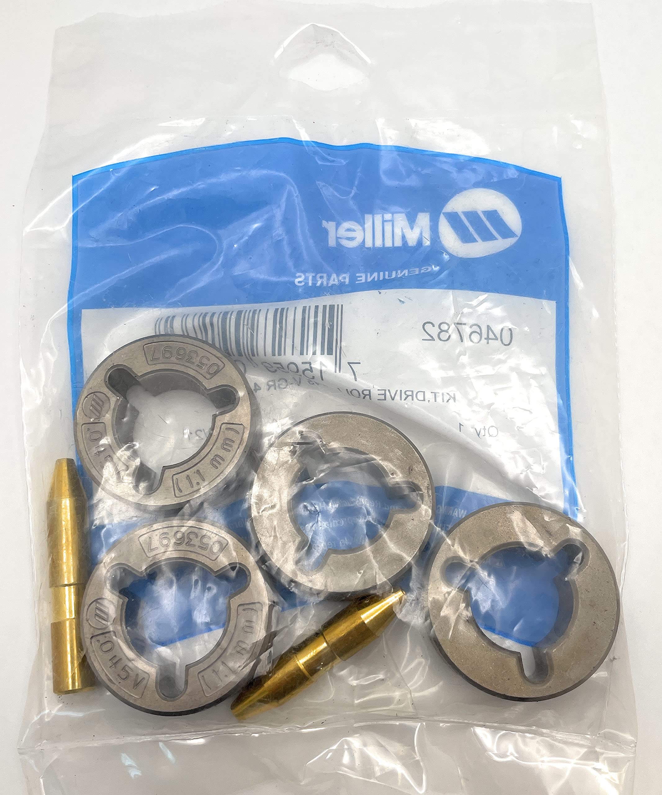 Miller Electric 4-Piece MIG V-Groove Drive Roll Kit #46782 – Compatible with Miller MIG Welders for Smooth Wire Feeding – Ideal for Automotive, Fabrication & DIY Welding Projects