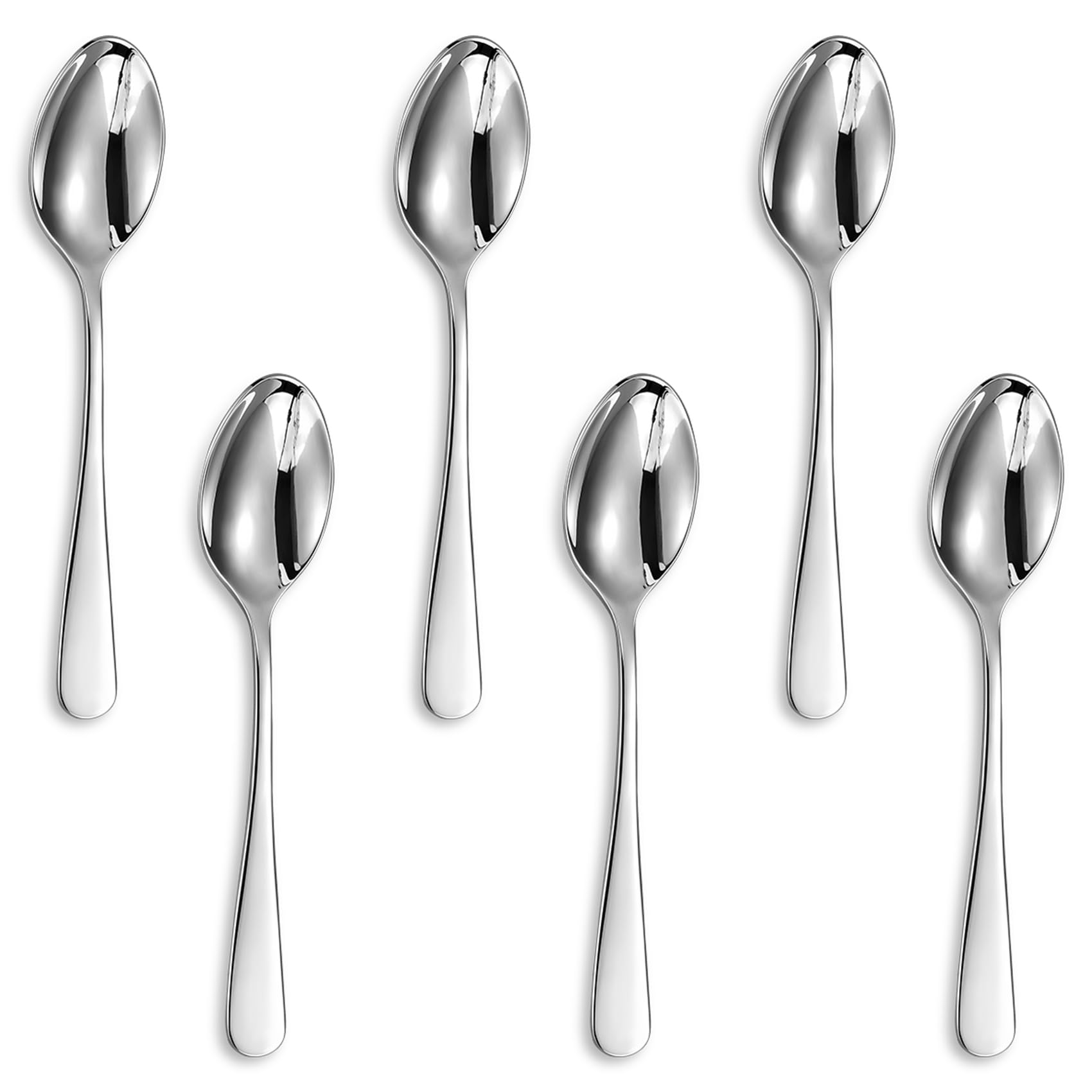 KEAWELL Premium 18/10 Stainless Steel Mini Espresso Spoons - Set of 6 (5.6 inch) Dishwasher Safe Coffee Spoons for Demitasse, Cappuccino & Desserts - Perfect for Home, Cafe & Restaurant Use