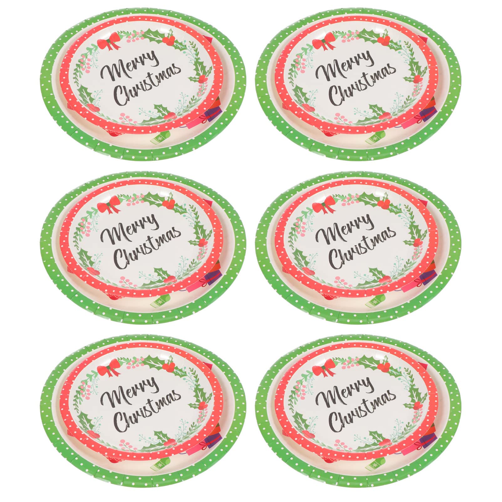 HEMOTON 32-Piece Christmas Party Plates Set - 7 & 9 Inch Disposable Paper Dinner Plates for Holiday Gatherings, Dessert, Salad & Appetizers | Perfect for Christmas Parties, Family Dinners & Festive Celebrations