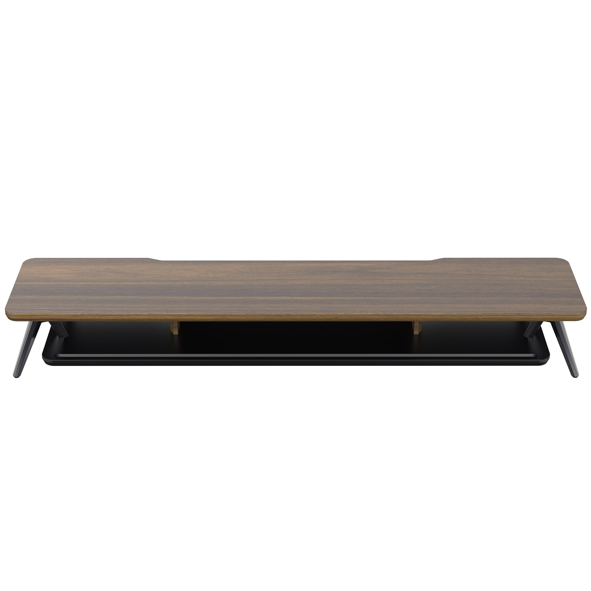 Fenge 108 cm Large Wooden Monitor Stand with 2 Adjustable Height Levels – Heavy Duty Computer Monitor Riser for PC, Laptop, TV & Printer – Supports Up to 50kg – Brown Wood Desktop Organizer – Perfect for Home Office & Gaming Setup