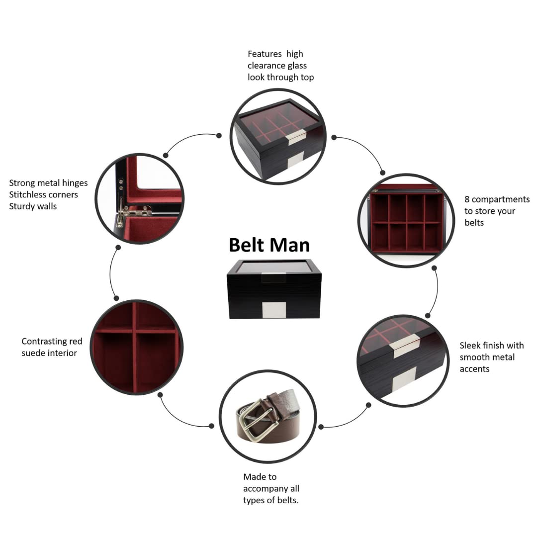 Premium Leather Executive Belt for Men - Stylish Dress Belt with Gift Box & Organizer - Perfect for Business, Office, and Formal Occasions