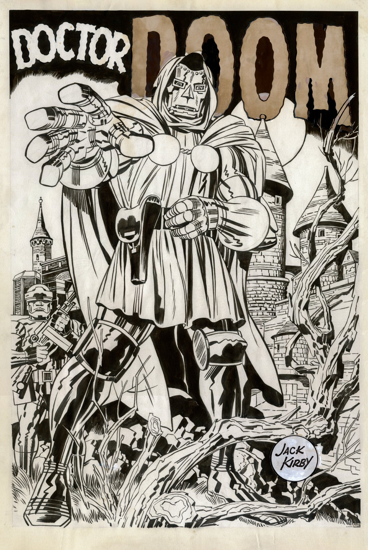 Doctor Doom Marvelmania Original Art Variant Poster - Limited Edition Marvel Comics Wall Decor for Superhero Fans & Collectors | Perfect for Bedroom, Office & Comic Book Store Displays
