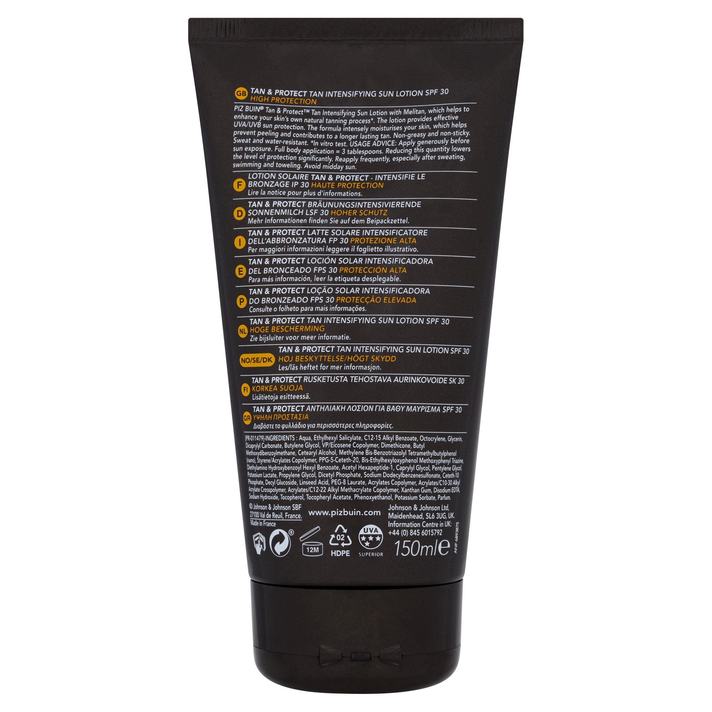 Piz Buin Tan Intensifying Sun Lotion SPF30 150ml - Hydrating Sunscreen for Deep Tan & UV Protection - Perfect for Beach, Pool & Outdoor Activities