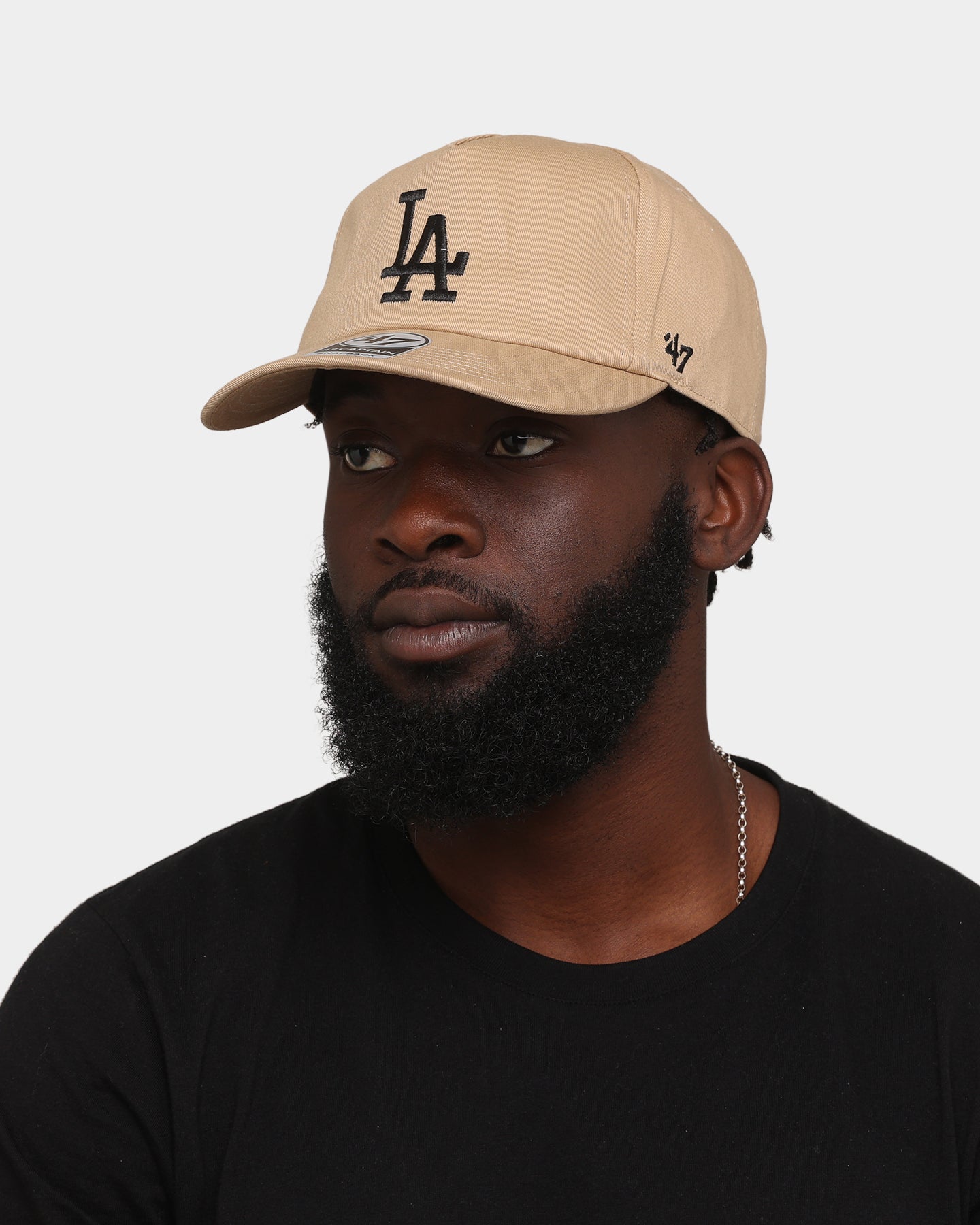 47 Brand Los Angeles Dodgers Nantasket Captain DTR Snapback Khaki Hat - Official MLB Baseball Cap for Men & Women - Perfect for Sports Games, Streetwear Fashion & Casual Outfits