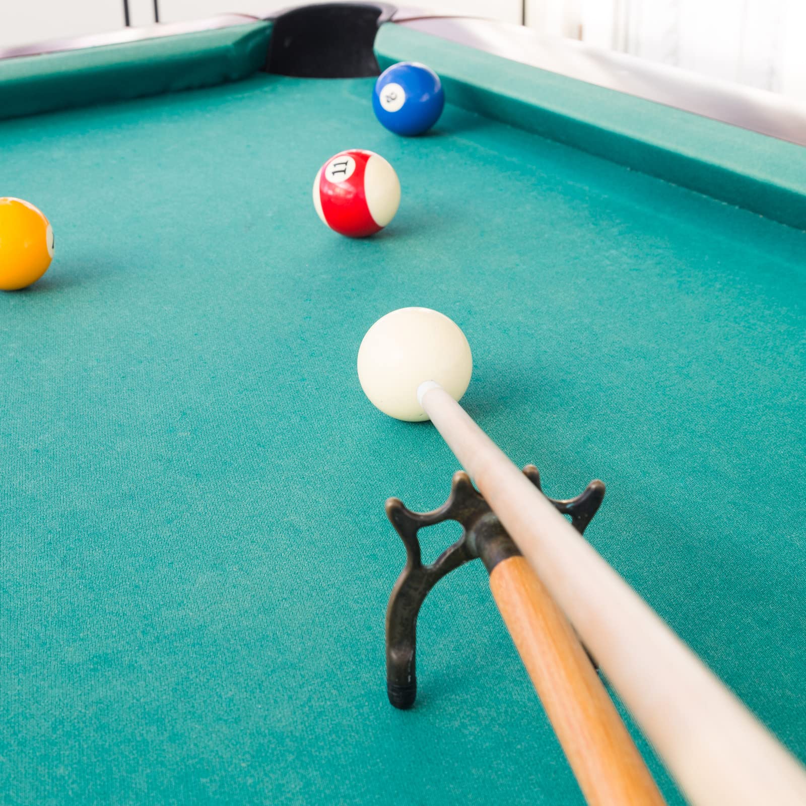 PATIKIL 3-in-1 Billiard Bridge Head - Screw-On Metal Pool Cue Stick Accessory with Rubber Sleeves for Pool Tables (Silver Tone) - Perfect for Professional & Home Game Rooms