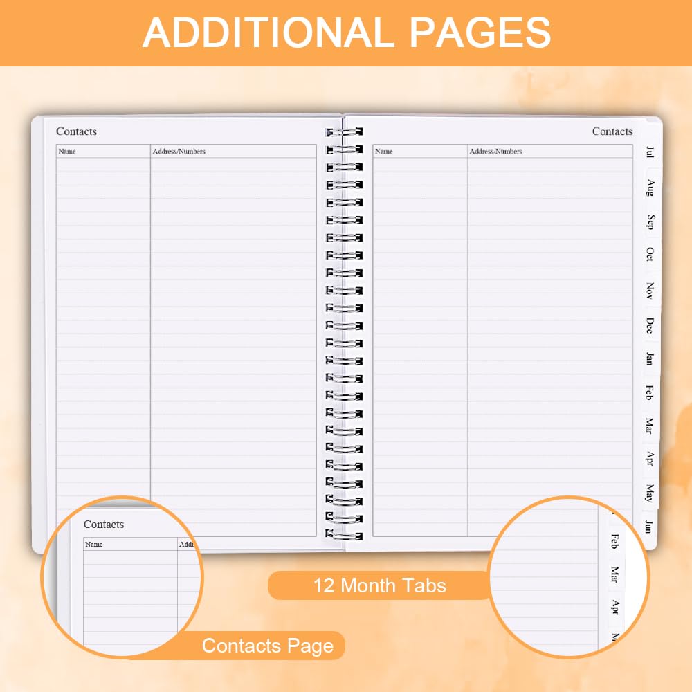 2024-2025 Monthly Appointment Planner - A5 Size (5.8x8.25 Inches) with 12 Tabs from July 2024 to June 2025, Flexible Cover & Twin-Wire Binding - Perfect for Business Professionals, Students, and Personal Organization