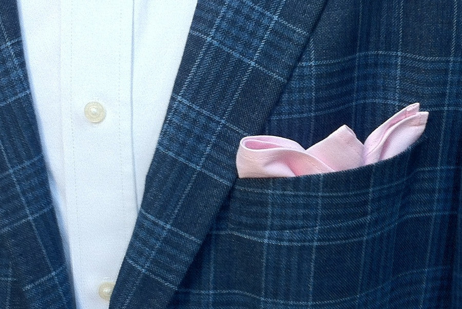 Elegant Pink Chambray Pocket Square for Men - Perfect for Weddings, Formal Events & Business Attire