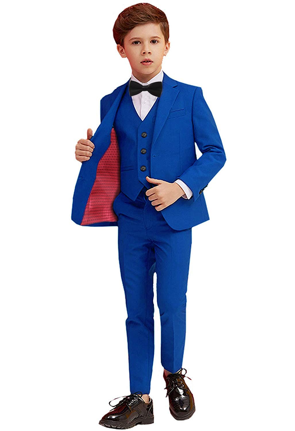 5-Piece Boys Formal Suit Set - Toddler Blazer, Vest & Pants Tuxedo for Weddings, Parties & Special Occasions