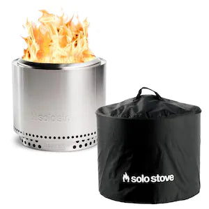 Solo Stove Bonfire 2.0 with Stand & Shelter Bundle - Smokeless Fire Pit for Outdoor Camping, Backyard, Patio, and Beach Gatherings