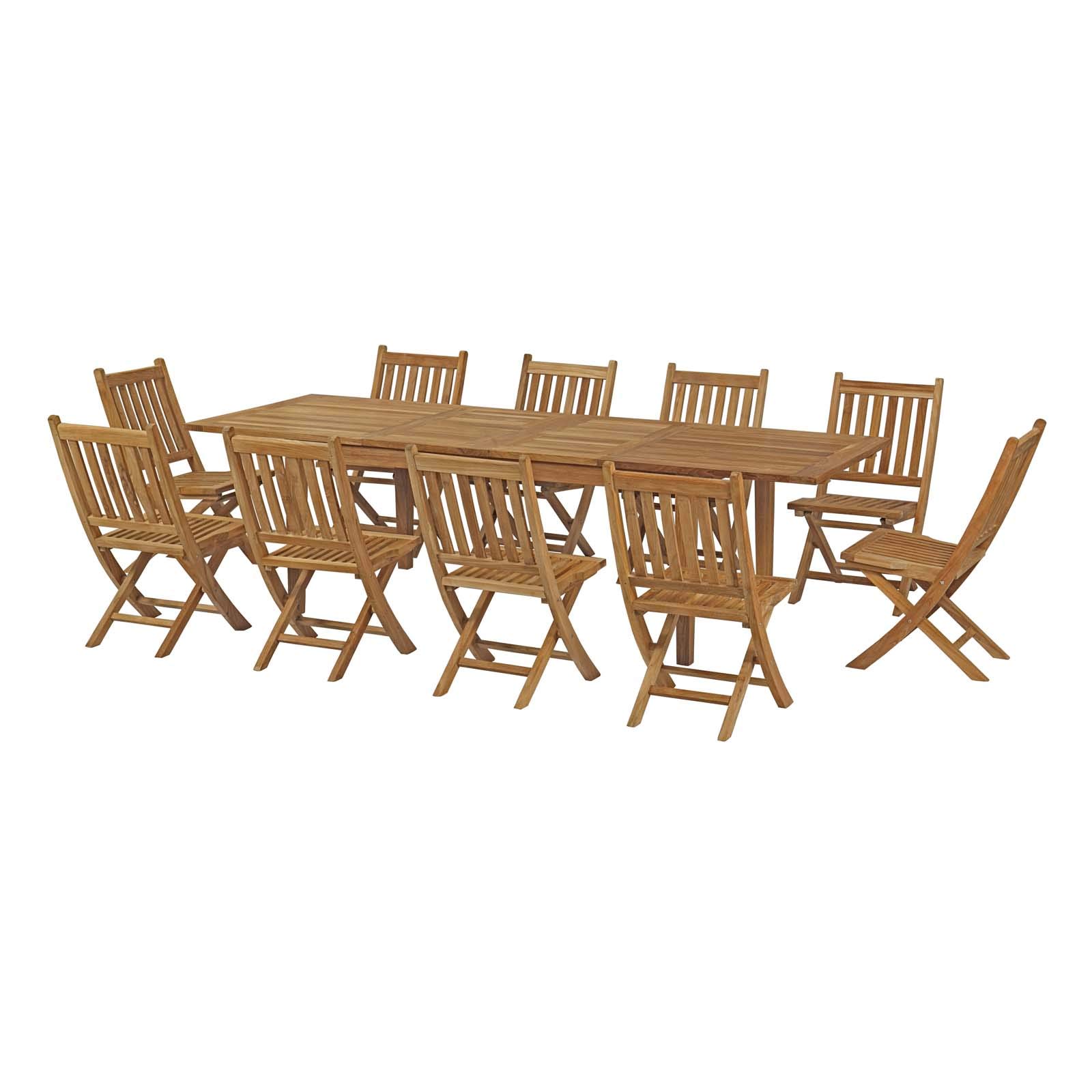 Modern Outdoor Patio Dining Set - Wooden Garden Side Table & Chairs for Balcony, Terrace, Backyard - Natural Finish for Relaxing & Entertaining