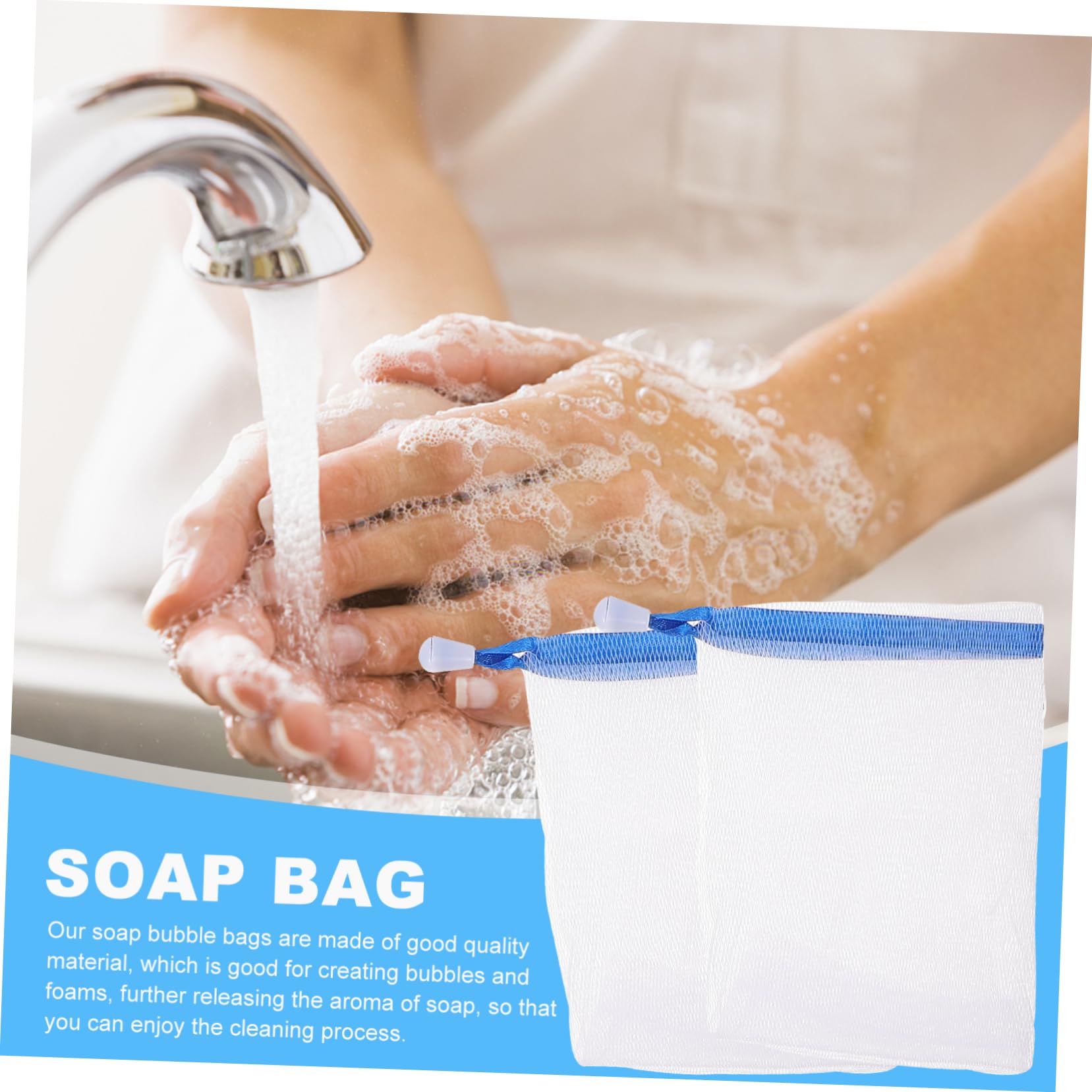 20Pcs Soap Foaming Nets Mesh Soap Bags with Hanging Rope - Reusable Soap Savers for Bath & Shower | Random Colors | Creates Rich Lather for Gentle Cleansing | Perfect for Travel, Gym & Eco-Friendly Bathrooms