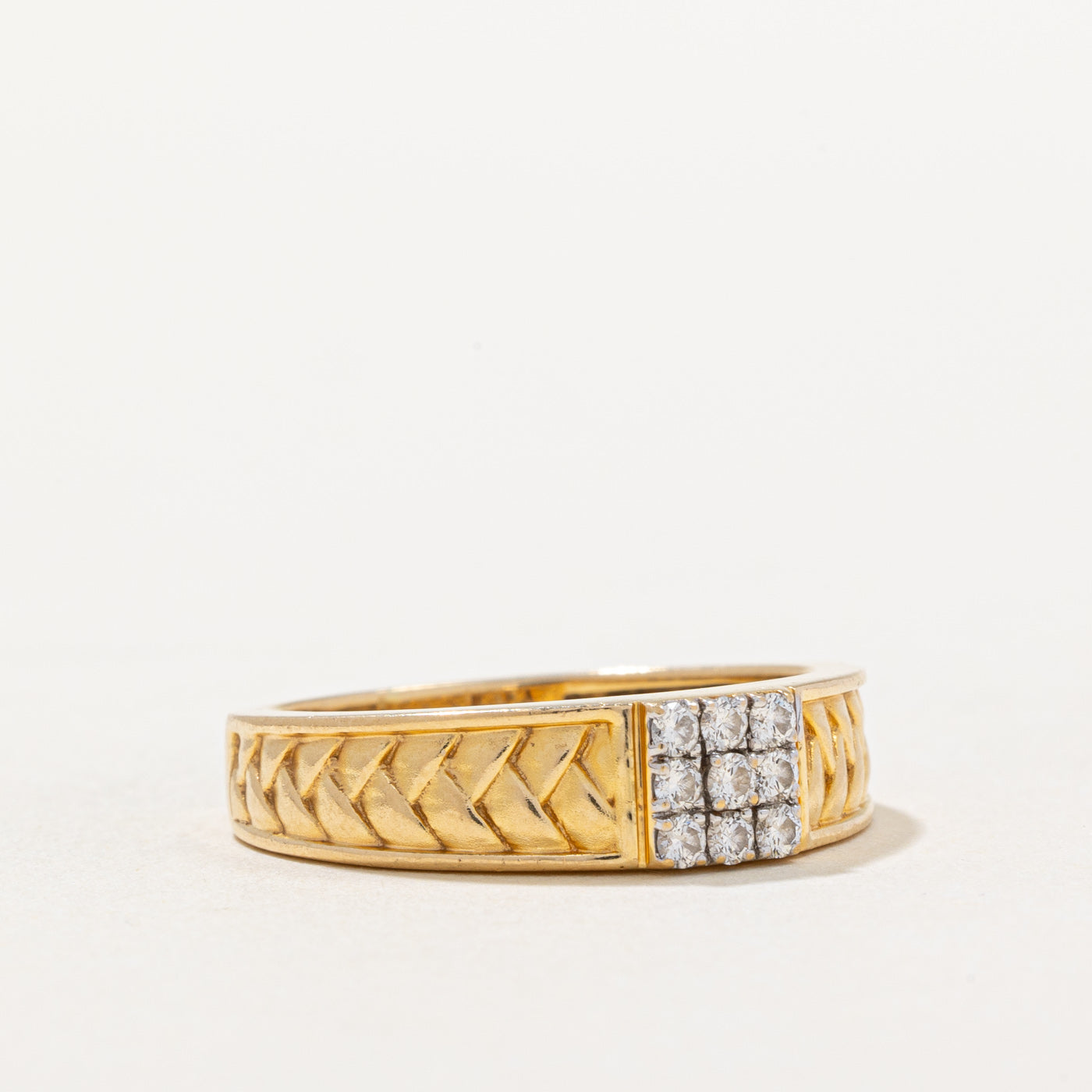0.22ctw Diamond Grid Woven Band Ring - Size 8.5 | Elegant Stackable Wedding Ring for Women | Perfect for Anniversary, Engagement & Everyday Wear