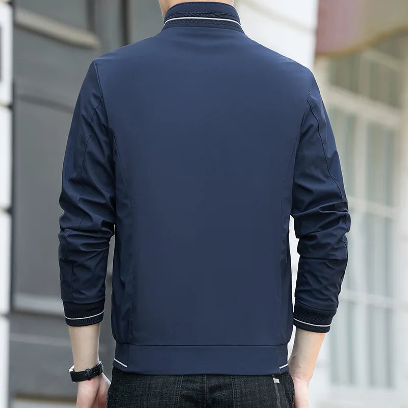 8XL Men's Windbreaker Jacket - Lightweight Autumn Business Casual Slim Coat for Plus Size Men (7XL, 6XL Options) - Perfect for Office Wear, Outdoor Activities & Travel