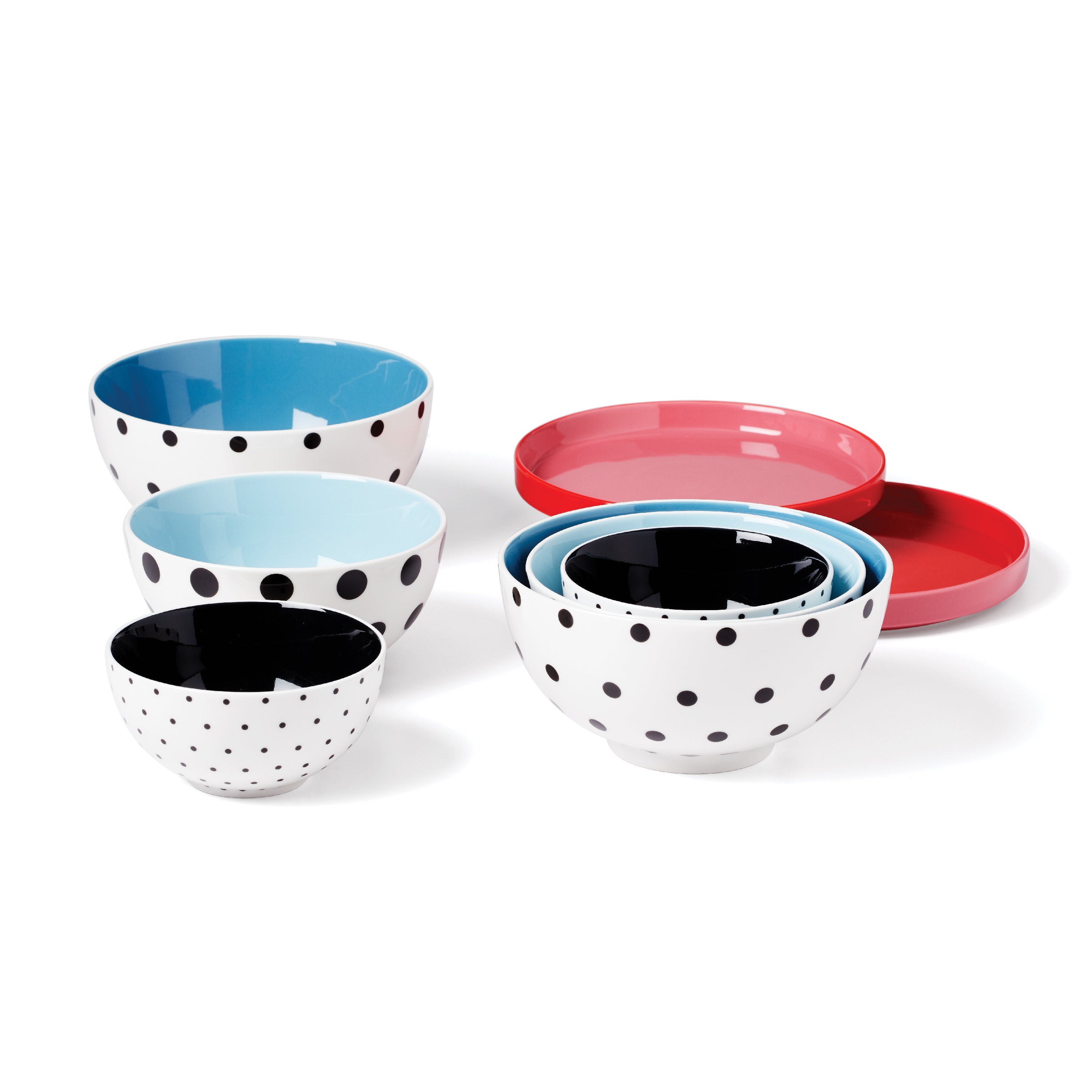 Premium 8-Piece Nesting Dinnerware Set - Space-Saving Stackable Plates & Bowls for Small Kitchens, Camping, and RV Travel