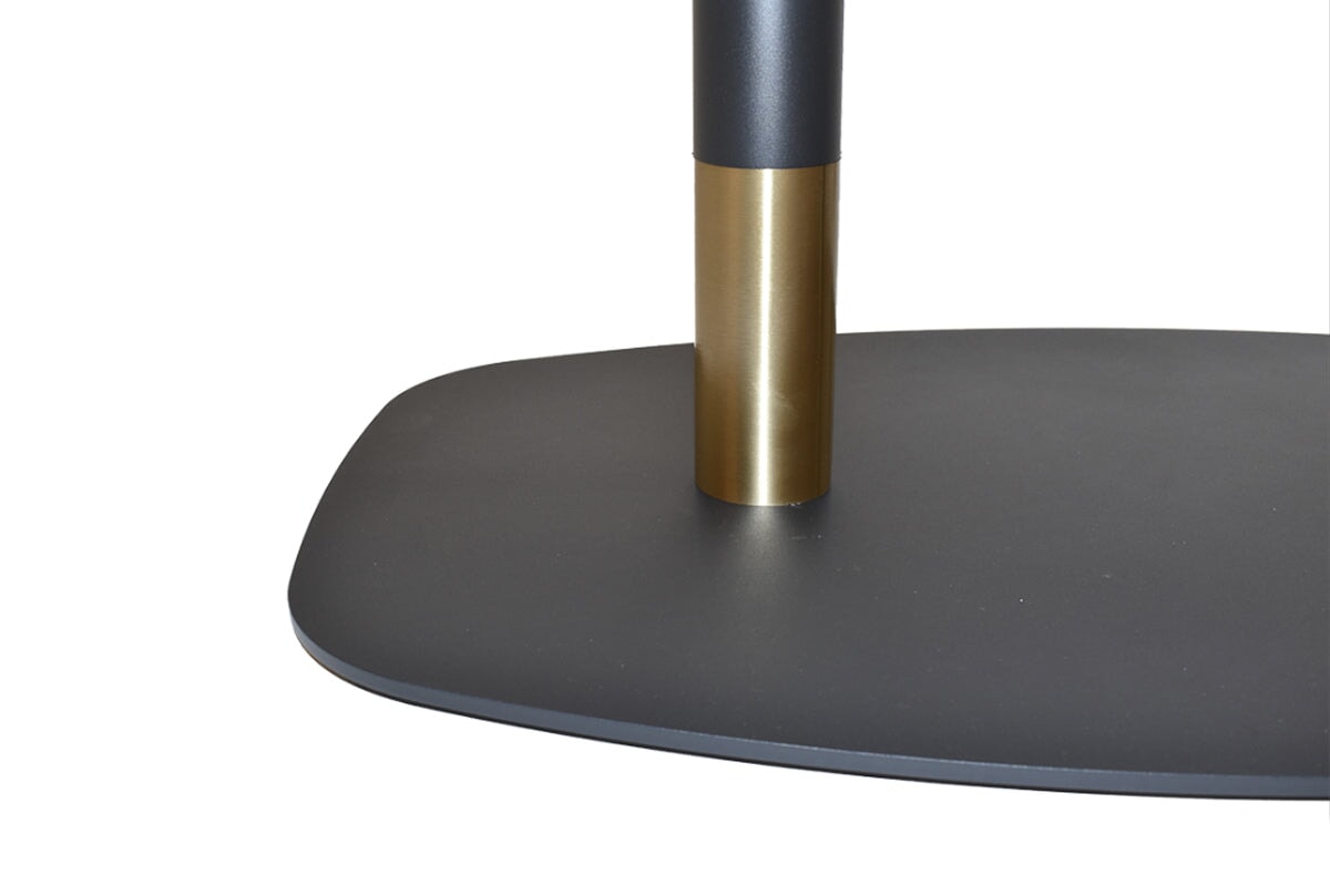 EZ Hospitality Givoli Cafe Table - Black/Brass Finish with Black Arc Base [1000L x 600W] - Perfect for Restaurants, Coffee Shops & Outdoor Dining Areas
