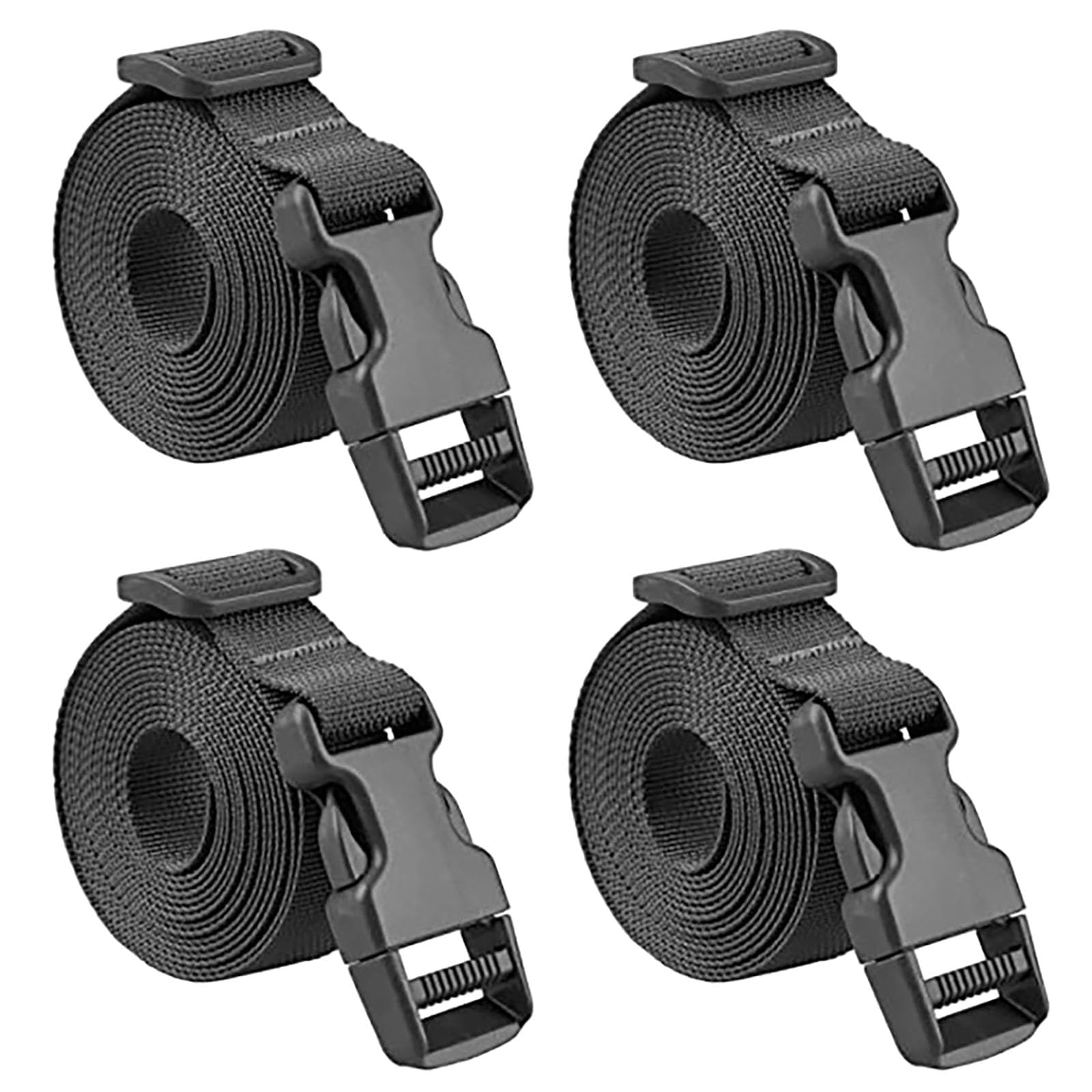 YIKANGHENG 4-Pack 39-Inch Black Nylon Adjustable Buckle Straps - Secure Beach Chairs, Towels, Travel Luggage & Cruise Essentials - Perfect for Poolside, Camping & Outdoor Adventures