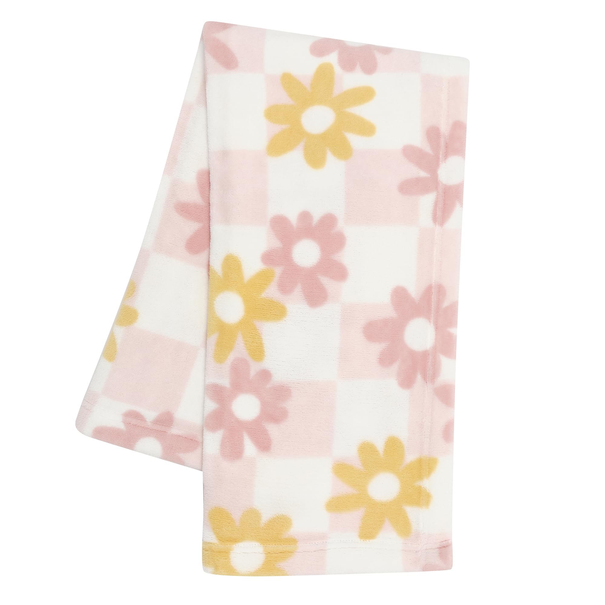 Lambs & Ivy Daisy Dreams 3-Piece Crib Bedding Set - Pink & White Modern Floral Nursery Decor | Perfect for Baby Girls' Room & Garden-Themed Nursery