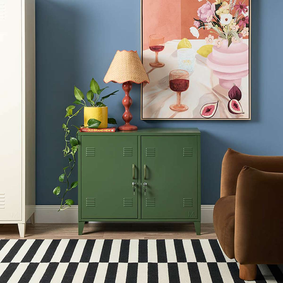 Mocka Original Locker Cabinet in Khaki - Stylish Storage Solution for Bedroom, Dorm, or Office Organization