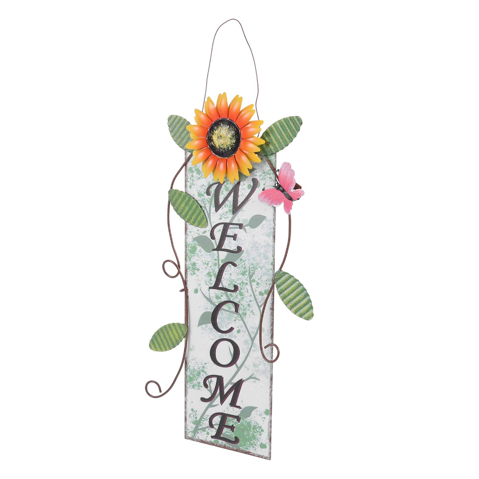 Sunflower Welcome Sign - Rustic Iron Hanging Plaque for Front Door, Garden & Wall Decor | Perfect for Home Entryway, Porch & Outdoor Welcome Decor