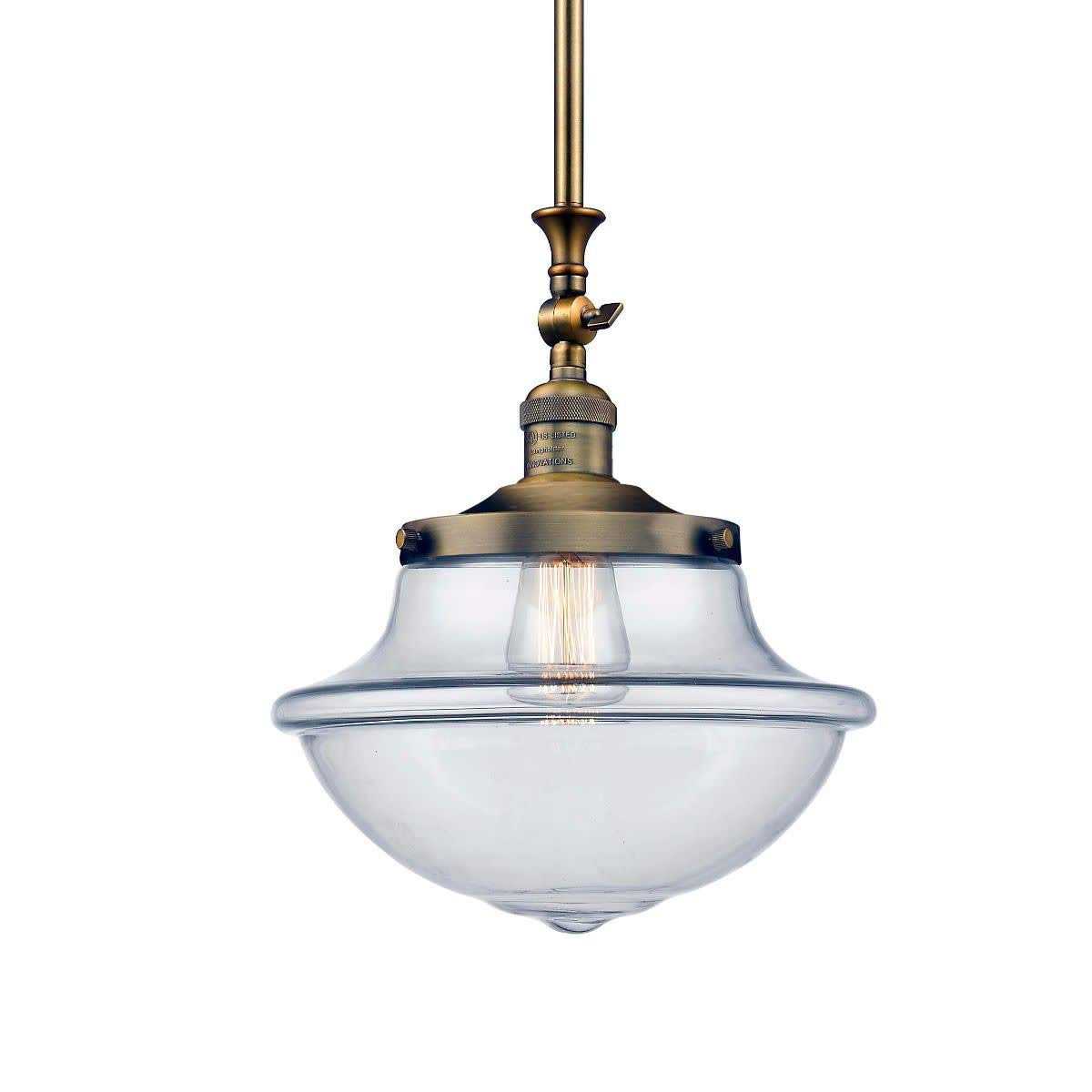 12 Inch Oxford School House Pendant Light - Vintage Industrial Style Ceiling Fixture for Kitchen, Dining Room, or Entryway