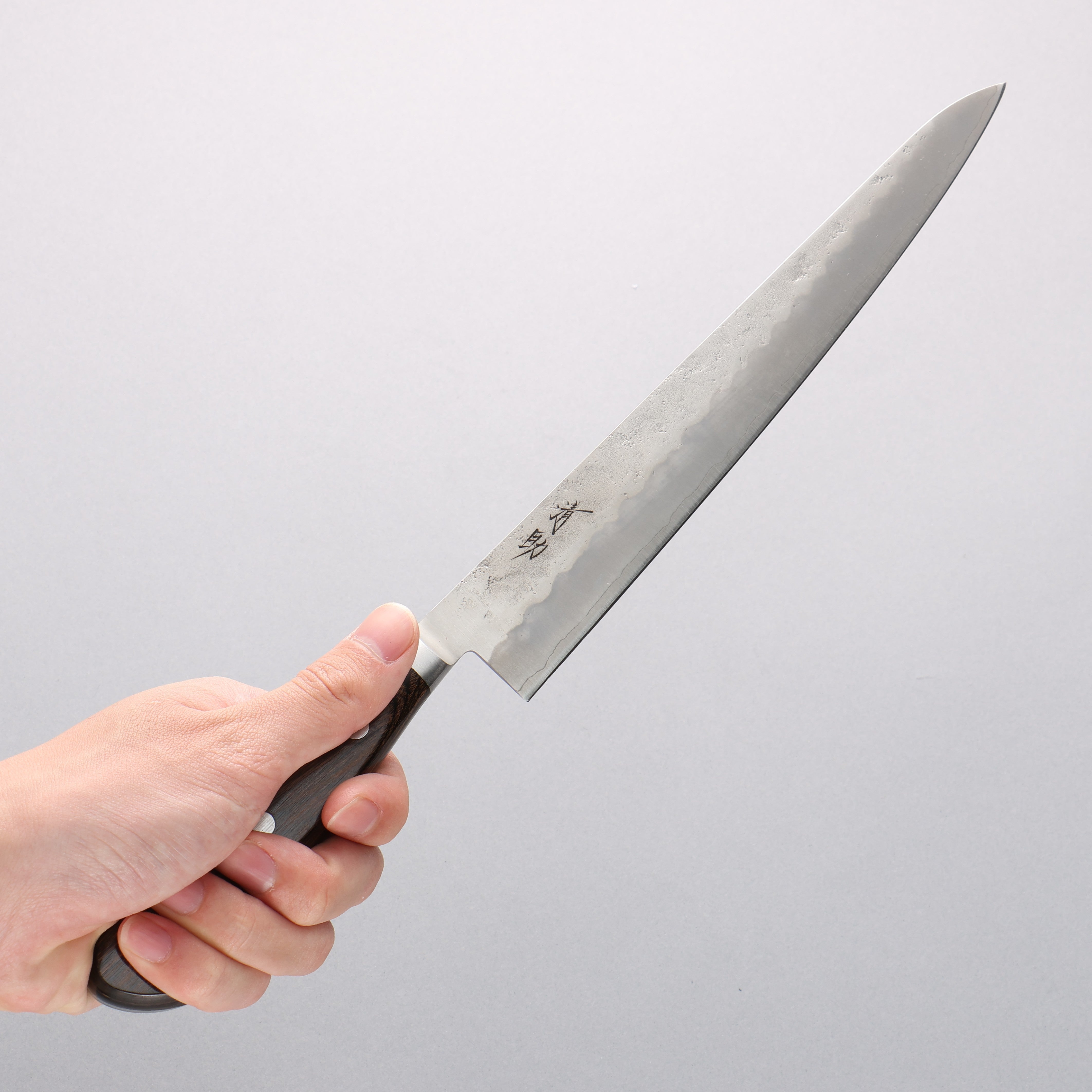 Premium Seisuke Silver Steel No.3 Nashiji Sujihiki Knife 240mm - Japanese Slicing Knife with Brown Pakkawood Handle - Perfect for Sushi, Sashimi & Meat Carving