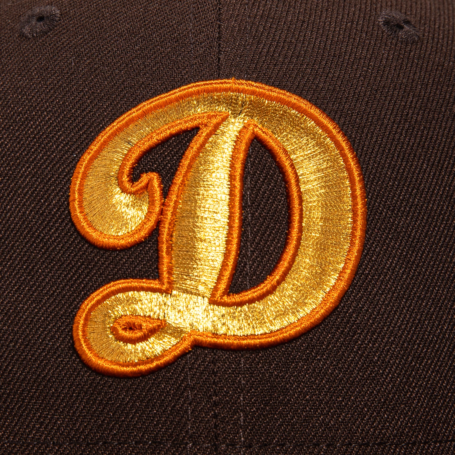 New Era 59Fifty Los Angeles Dodgers 50th Anniversary Stadium Patch Snapback Hat - Brown, Khaki & Metallic Gold | MLB Baseball Cap for Men & Women | Game Day, Streetwear & Sports Fan Fashion