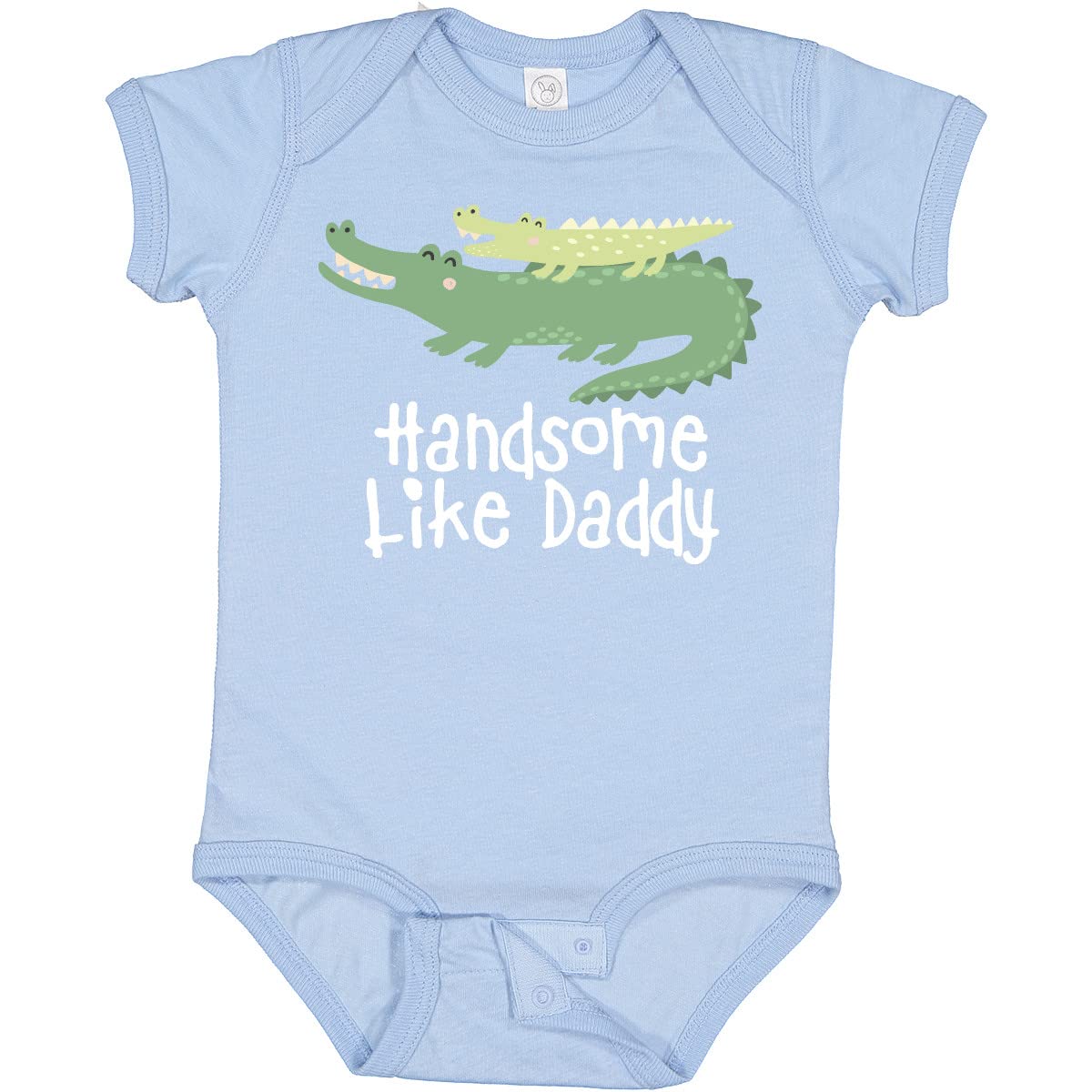 Inktastic Alligator Handsome Like Daddy Baby Boy Bodysuit - Cute Cotton Onesie for Newborns & Infants - Perfect for Family Photos, Playdates & Everyday Wear