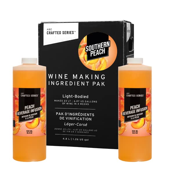 Premium DIY Fruit Wine Making Kit - Craft 30 Bottles (6 Gallons) of Southern Peach Wine at Home | Perfect for Gifts, Parties & Home Brewing Enthusiasts