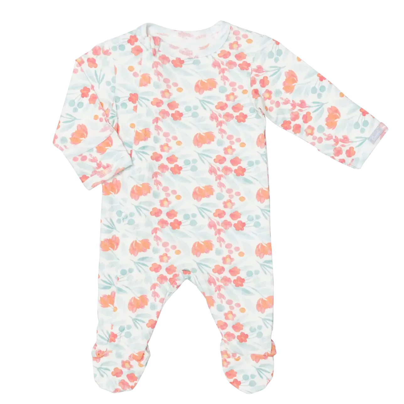 Coccoli Modal 2-Way Zipper Footie Pajamas - Soft Spring Floral Print Baby Sleepwear for Boys & Girls | Perfect for Nursery, Bedtime & Playtime