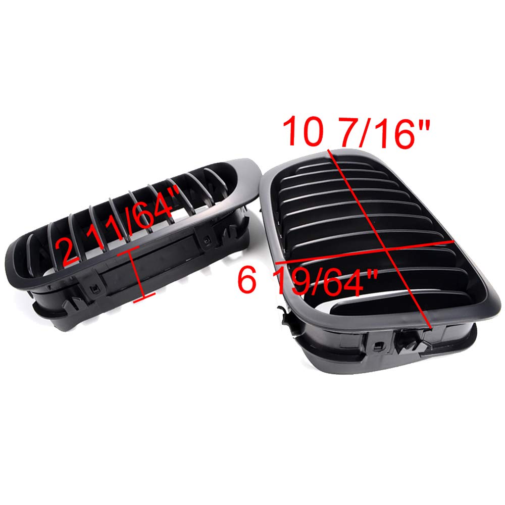 BMW E46 1999-2002 2-Door Coupe Cabriolet Pre-Facelift Left Right Front Kidney Grille - Matte Black Replacement Part | Perfect for Car Restoration & Customization Projects