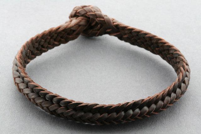 Ridge Plaited Leather Bracelet in Chocolate Brown - Stylish and Durable for Men & Women - Perfect for Casual Wear, Outdoor Adventures, and Everyday Fashion
