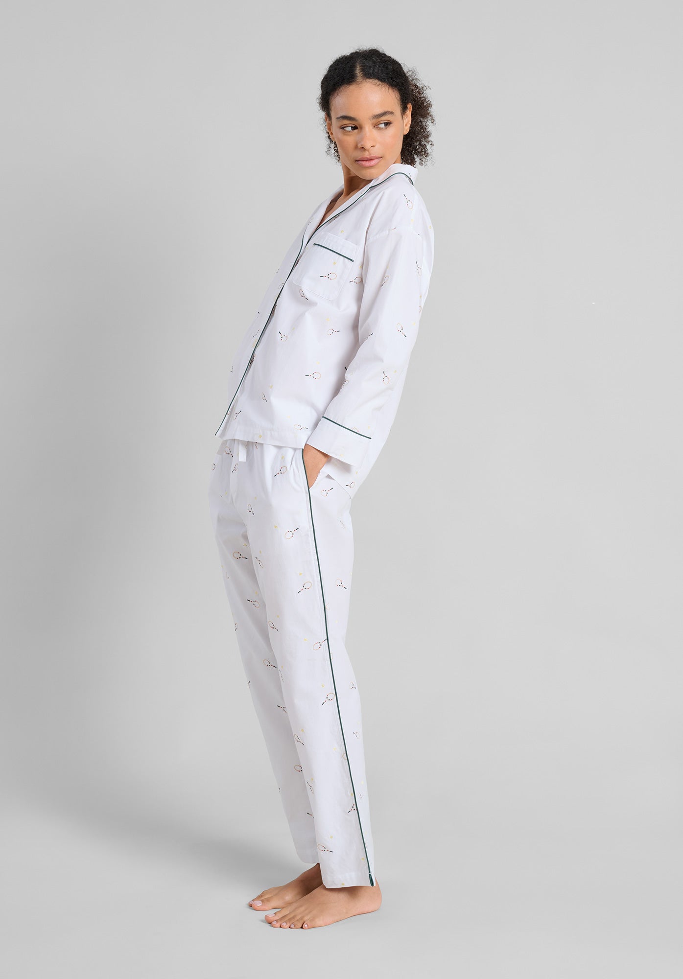 Marina Pajama Set - Women's Tennis-Themed Embroidered Sleepwear | Soft Cotton Lounge Pajamas for Women | Perfect for Sleepovers, Relaxing at Home & Gift Giving