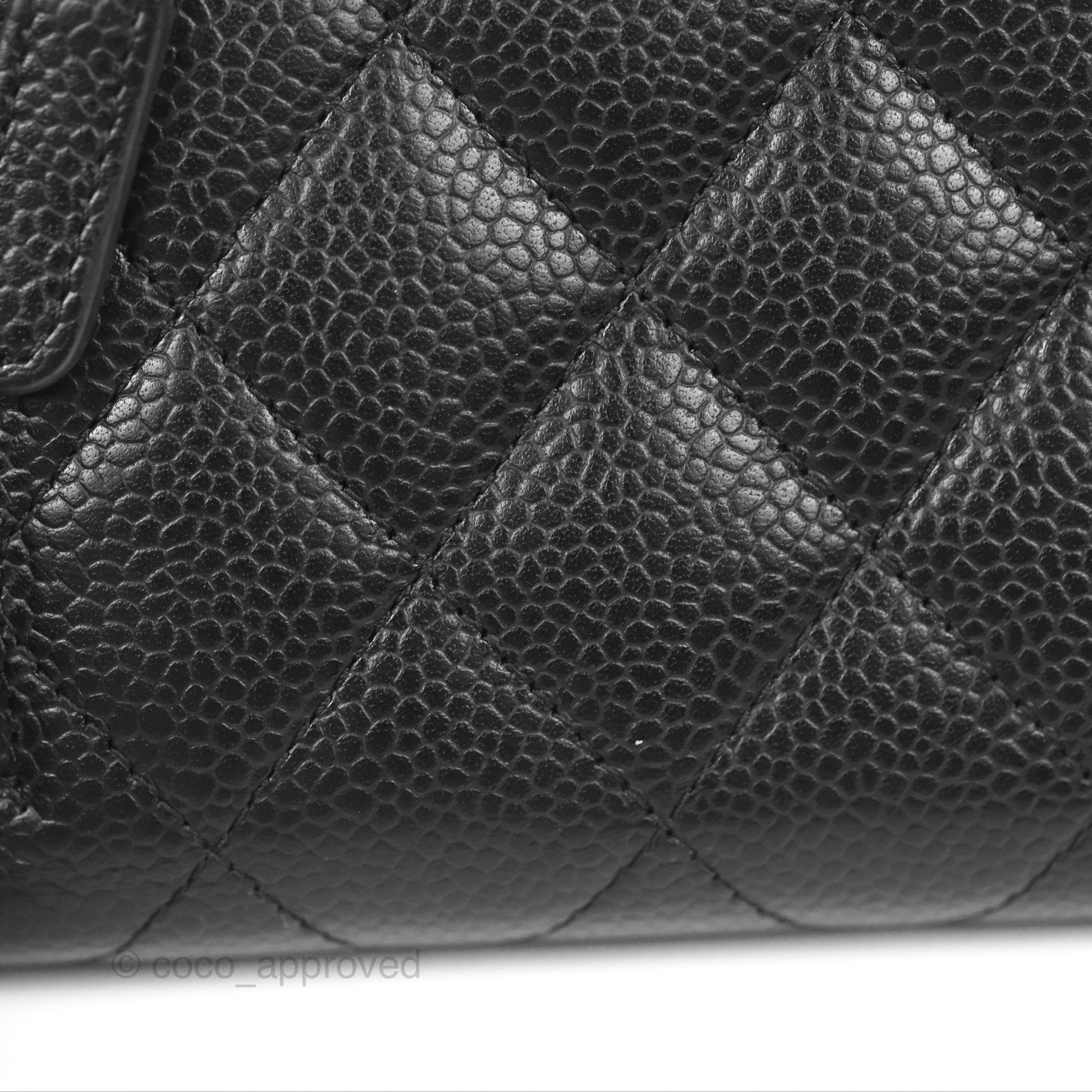 Chanel Classic Flap Wallet Black Caviar Leather with Silver Hardware - Luxury Designer Wallet for Women, Perfect for Everyday Use & Special Occasions