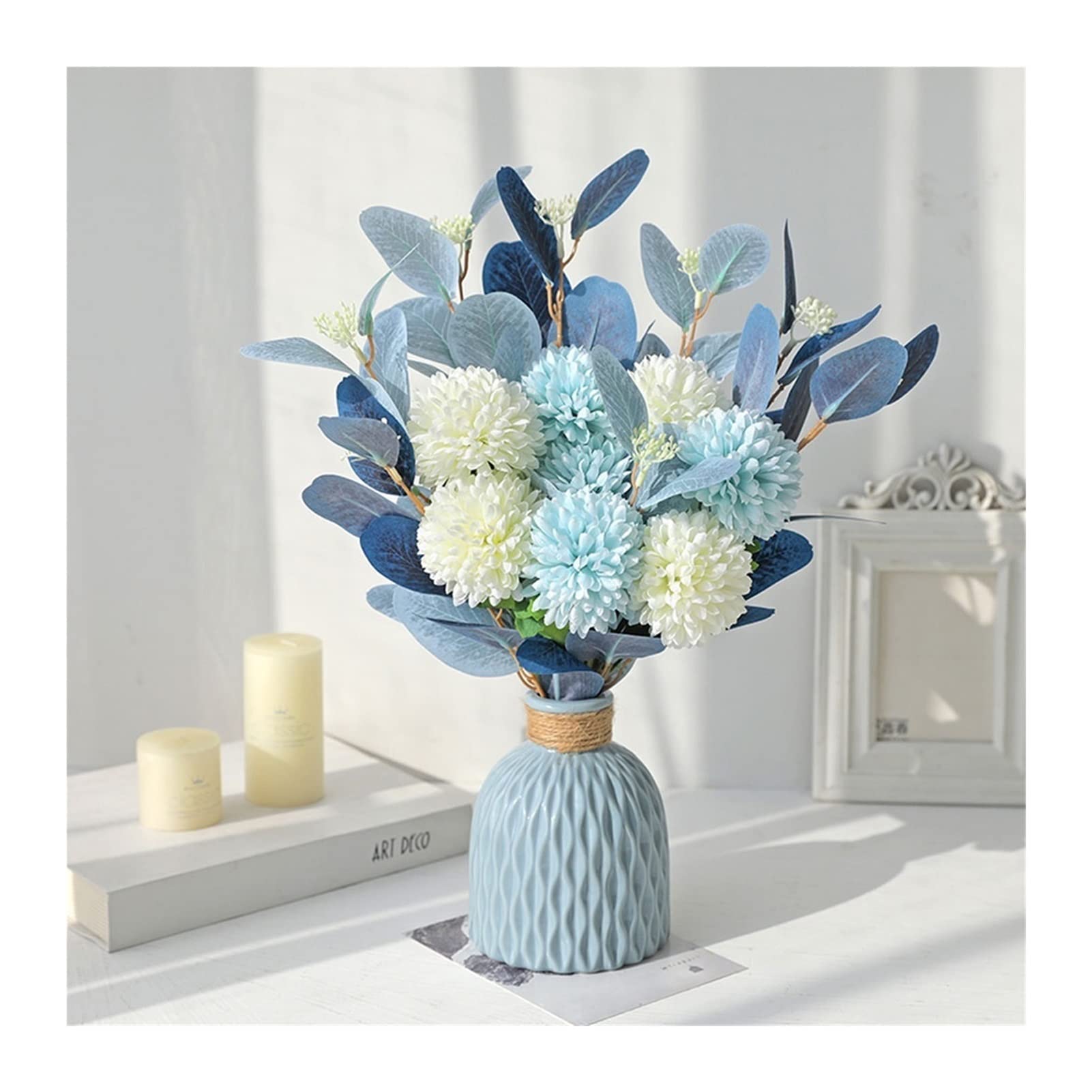 Artificial Silk Flowers for Home Decor - Realistic Fake Floral Arrangements for Living Room, Dining Table, Office Desk & Wedding Centerpieces