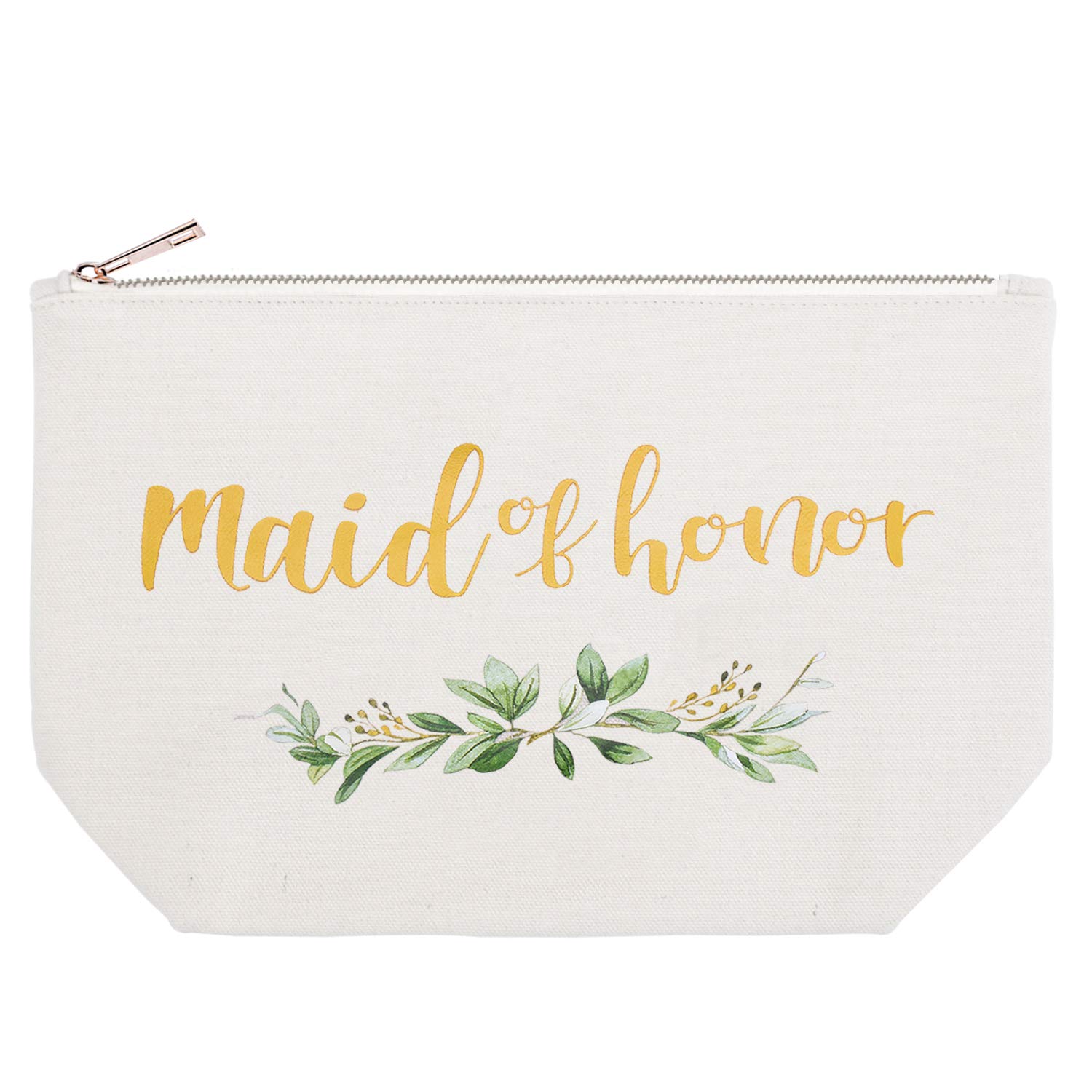 ELEGANTPARK Bridesmaid Cosmetic Bag - Travel Makeup Pouch for Women, Wedding Party Essentials, Bridal Shower Gift, Durable Canvas Zipper Bag - Perfect for Bachelorette Parties, Honeymoon & Vacation Travel Accessories
