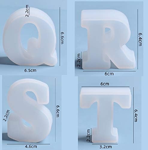 2.5 Inch 26-Piece Silicone Resin Mold Set - A to Z Capital Letter Alphabet Molds for DIY Resin Casting, Jewelry Making & Home Decor Crafts - Perfect for Keychains, Charms & Personalized Gifts