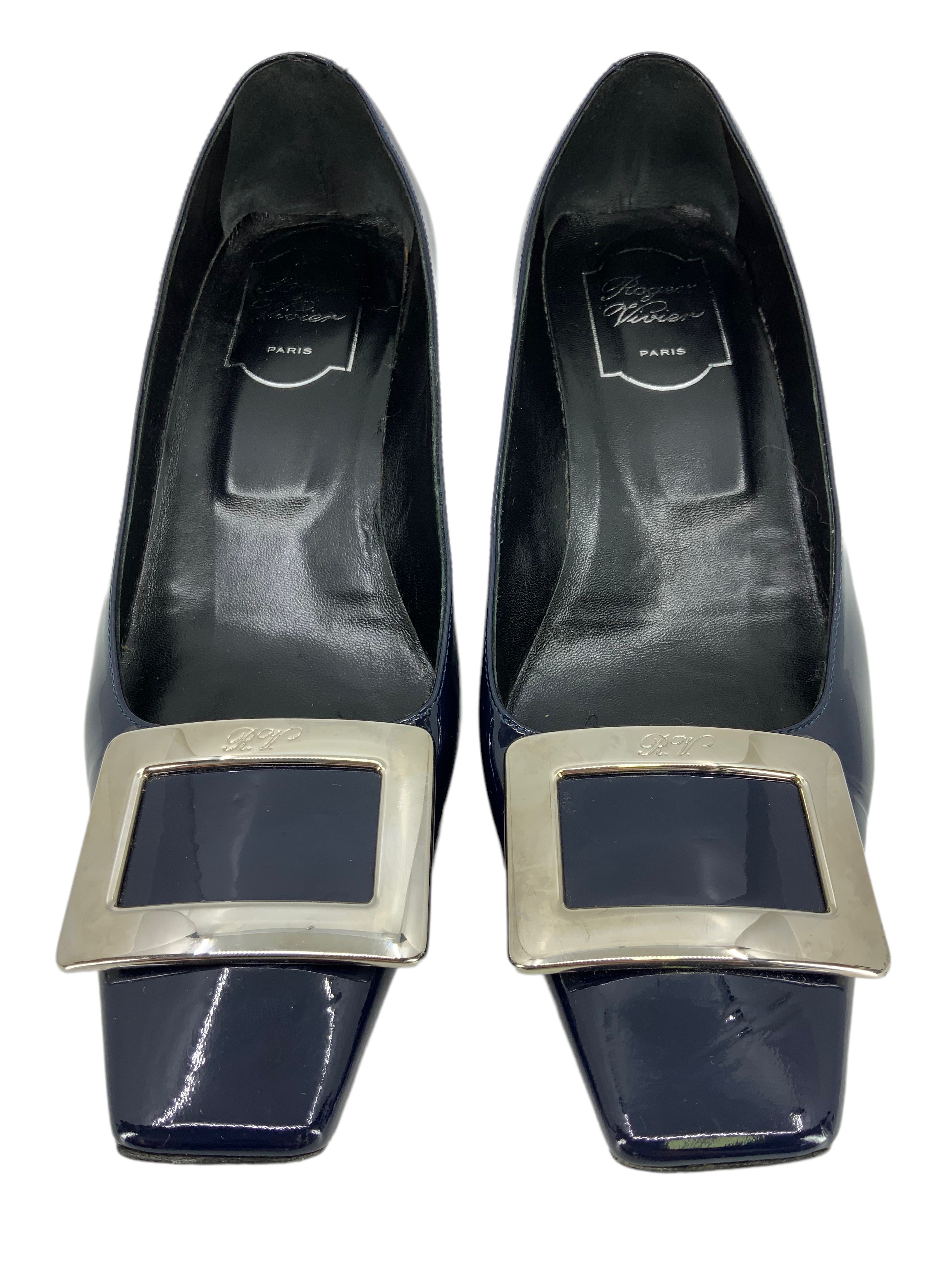 Roger Vivier Belle Vivier Metal Buckle Pumps Women's Size 8.5 | Luxury High Heel Shoes for Wedding, Party & Evening Events