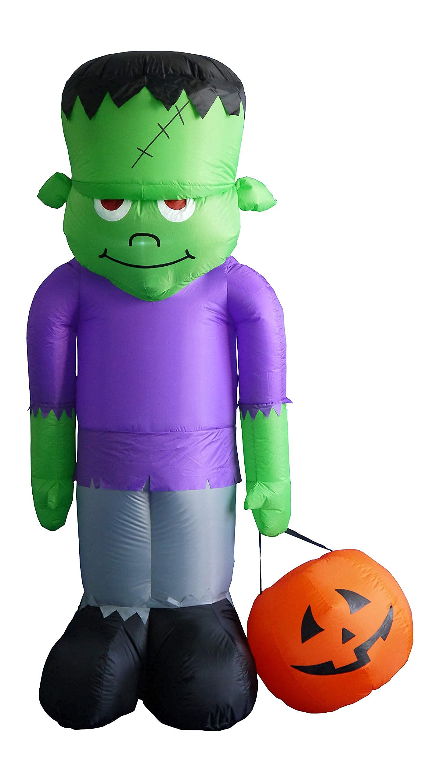 8ft Inflatable Frankenstein & 6.5ft LED Headless Horseman Halloween Decorations Set with Pumpkin Tombstones - Perfect for Yard Haunted House, Spooky Party Decor & Outdoor Halloween Displays