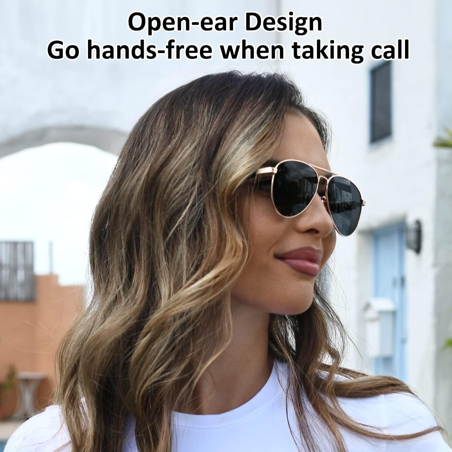 Smart Bluetooth Sunglasses for Men & Women - Wireless Aviator Audio Glasses with Open Ear Speakers, Voice Control, AI Assistant & Real-Time Translation | Perfect for Travel, Driving & Outdoor Activities