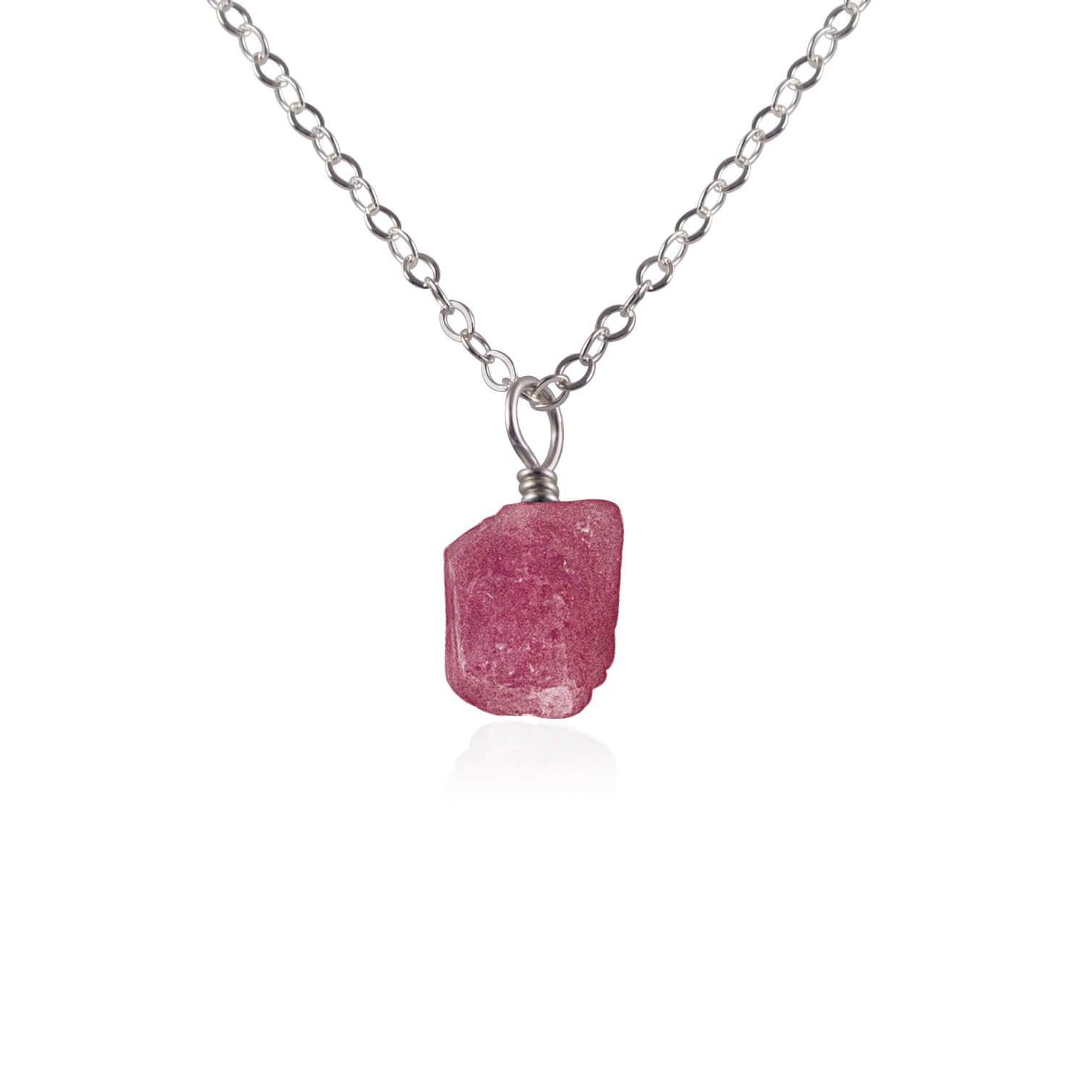 Natural Raw Pink Tourmaline Pendant Necklace - Dainty Gemstone Jewelry for Women, Gift for Her, Perfect for Everyday Wear & Special Occasions