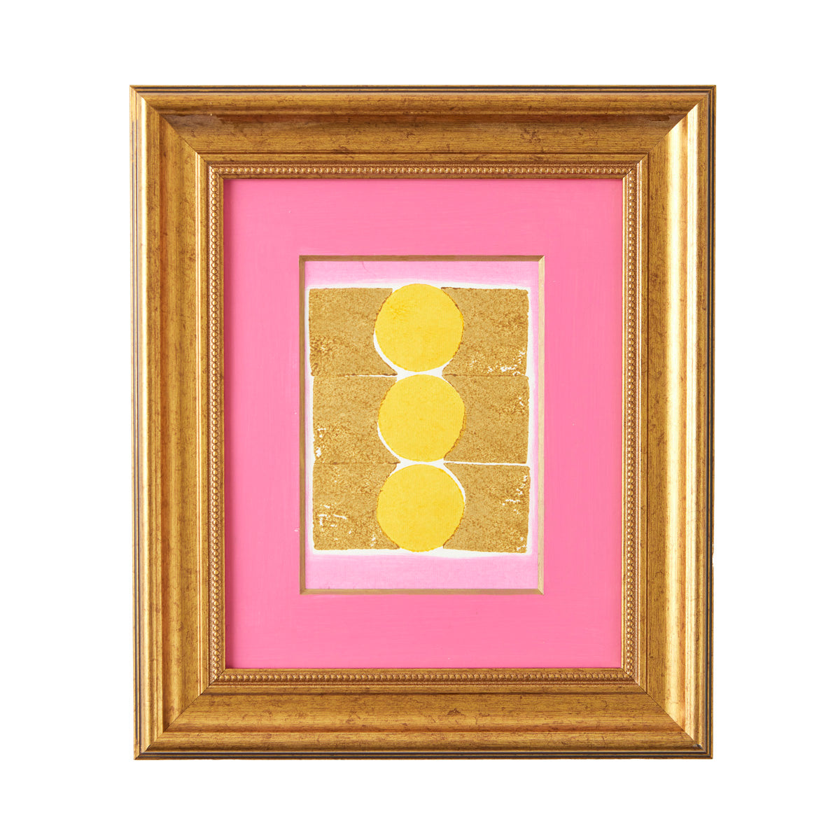 Gold Framed Cotton Paper Print - Bloomsbury Yellow Wall Art for Living Room & Bedroom Decor