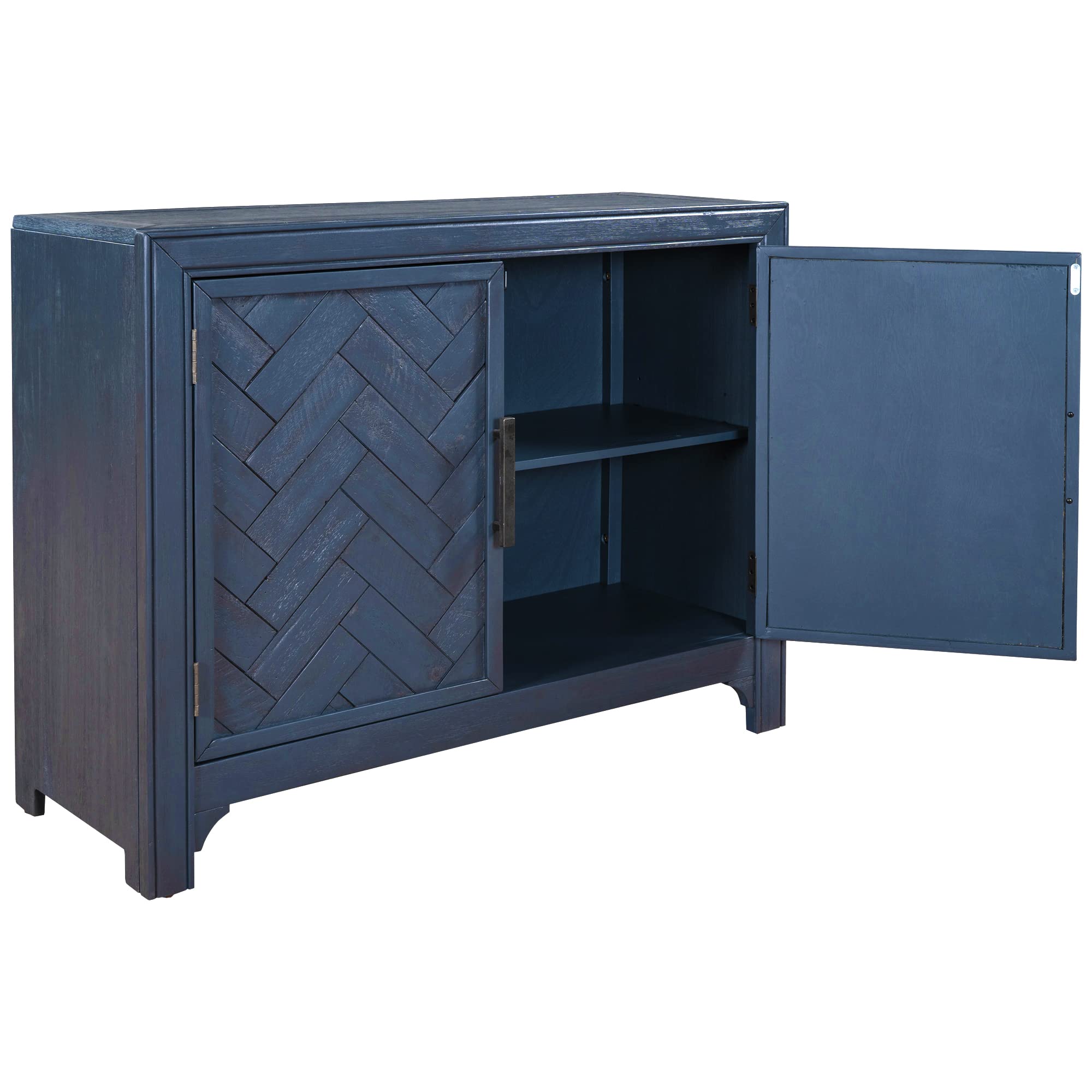 Modern Console Table Sofa Table - 40 Inch Wood Sideboard Buffet Storage Cabinet with 2 Adjustable Shelves - Entryway, Hallway, Living Room Accent Furniture (Antique Blue) 40