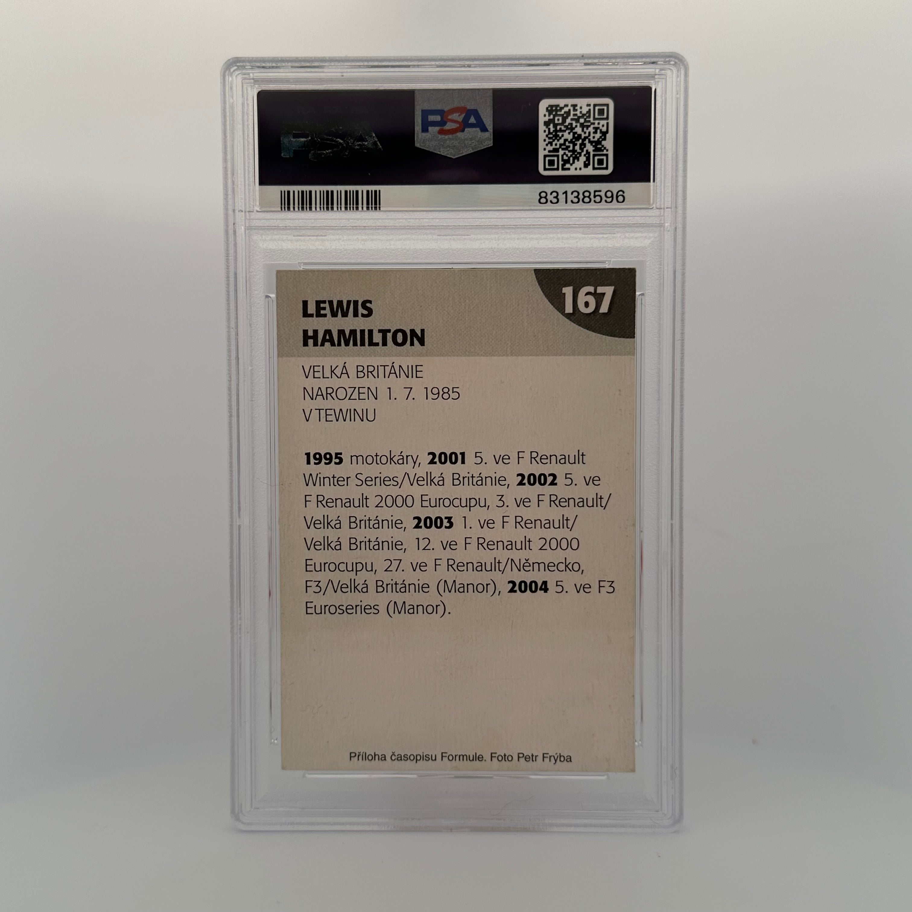 2005 Formula 1 Lewis Hamilton #167 PSA 7 Graded Trading Card - Perfect for F1 Collectors, Sports Memorabilia Enthusiasts, and Hamilton Fans
