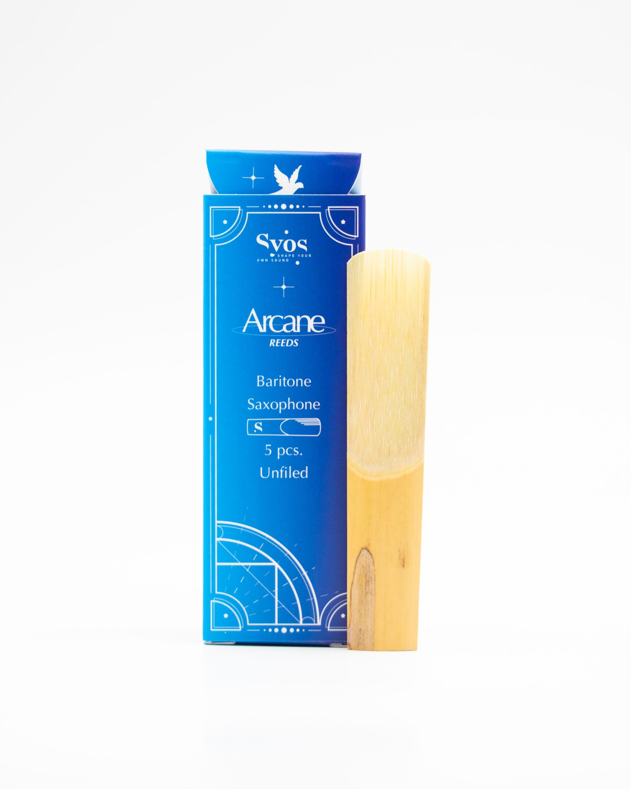 Premium Syos Arcane Baritone Saxophone Reeds Size 4 - 5 Unfiled Reeds for Warm, Rich Tone & Easy Playability - Perfect for Jazz, Classical & Studio Recording - Bari Sax Mouthpiece Accessories