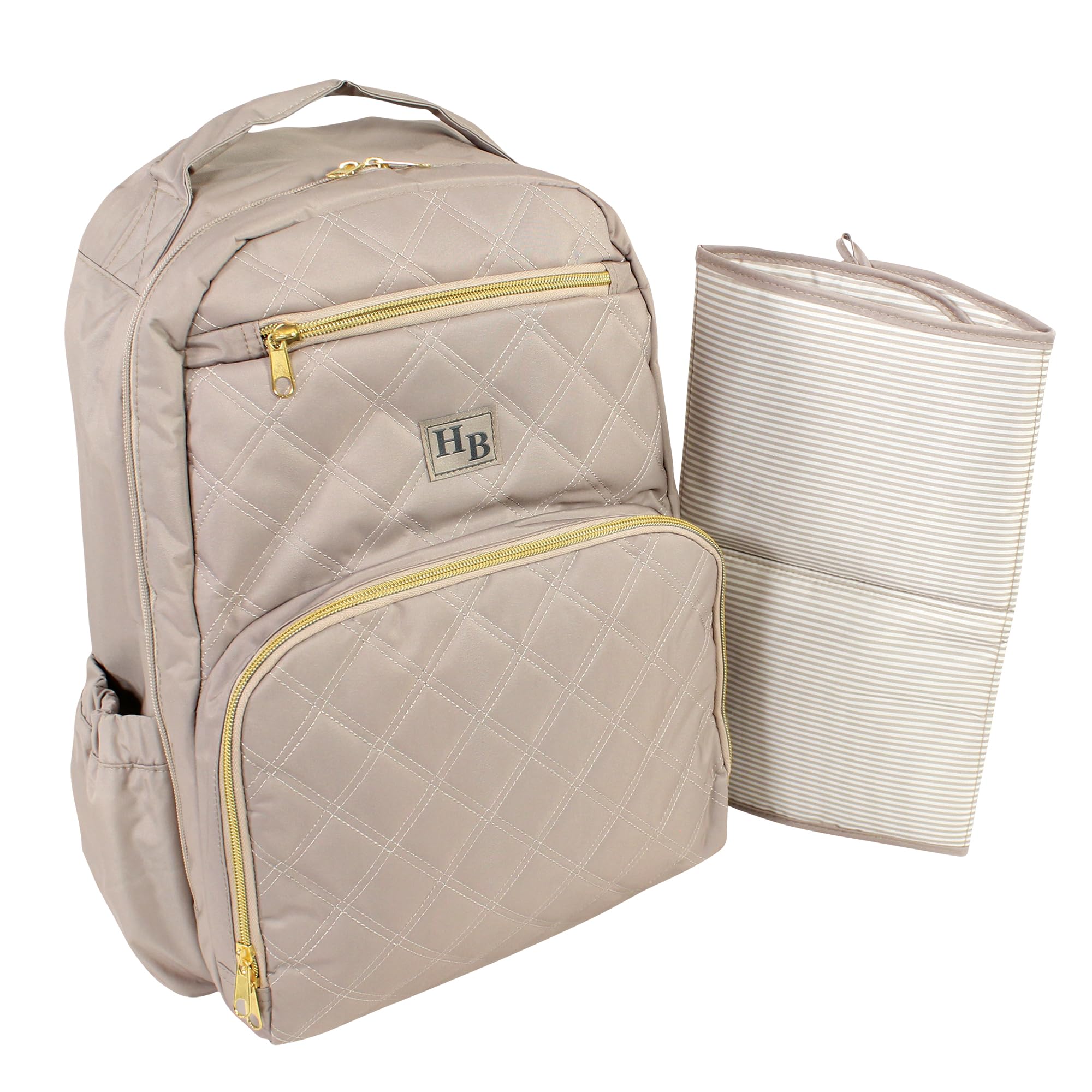 Hudson Baby Unisex Premium Diaper Backpack with Changing Pad - Taupe, One Size - Perfect for Travel, Daycare & On-the-Go Parents