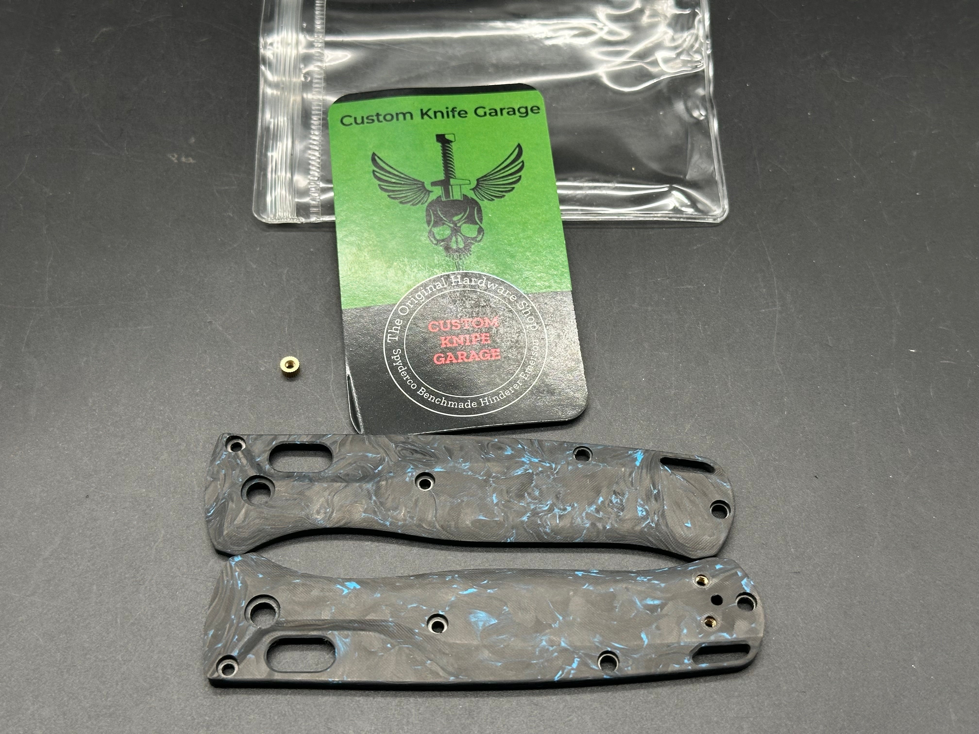 Benchmade Bugout Replacement Scales - Dark Matter Blue Carbon Fiber Knife Handle Upgrade for Outdoor, EDC & Tactical Use