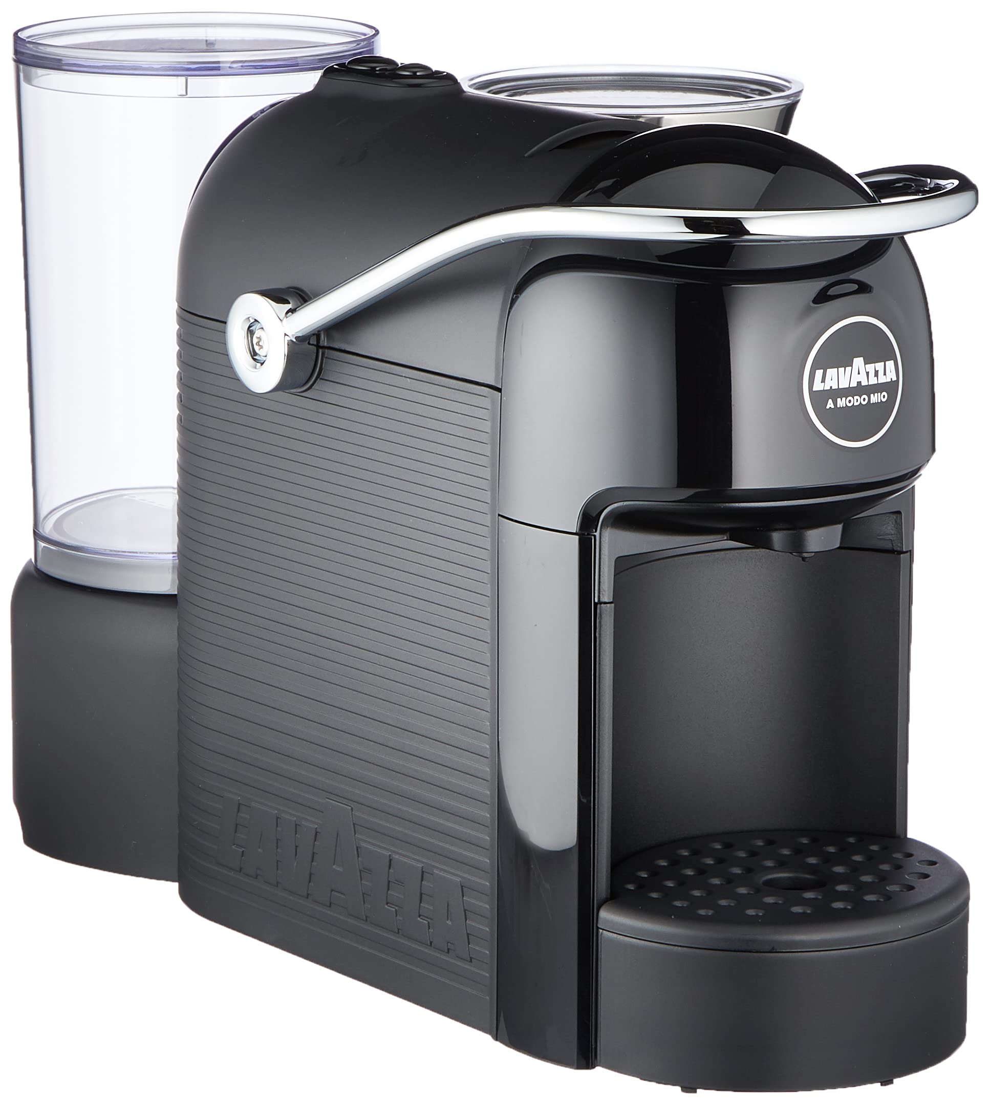 Lavazza A Modo Mio Jolie & Milk Black Coffee Machine, 1710W, Single-Serve, ABS Plastic, Black - Perfect for Home & Office Espresso Brewing