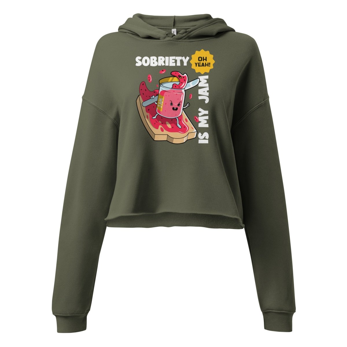 Jammin' to Sobriety Rhythm Crop Hoodie - Feel the Beat | Stylish Music-Inspired Pullover for Concerts & Recovery Support