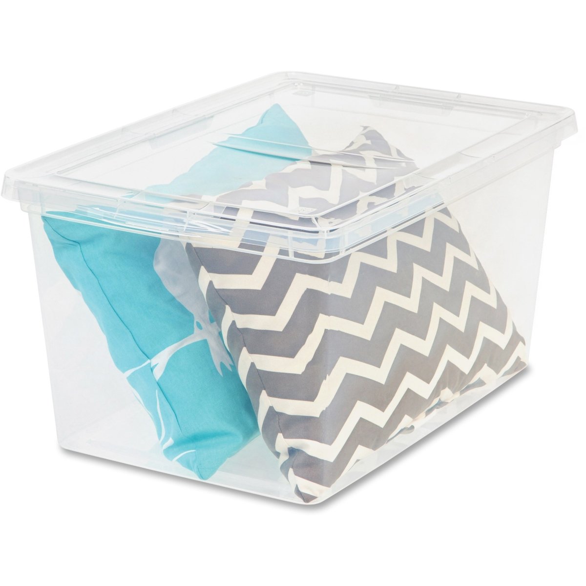 68 Quart Large Clear Storage Box with Latching Lid - Durable Plastic Organizer for Home, Garage, Office & Moving Supplies - Perfect for Clothes, Toys, Holiday Decorations & More