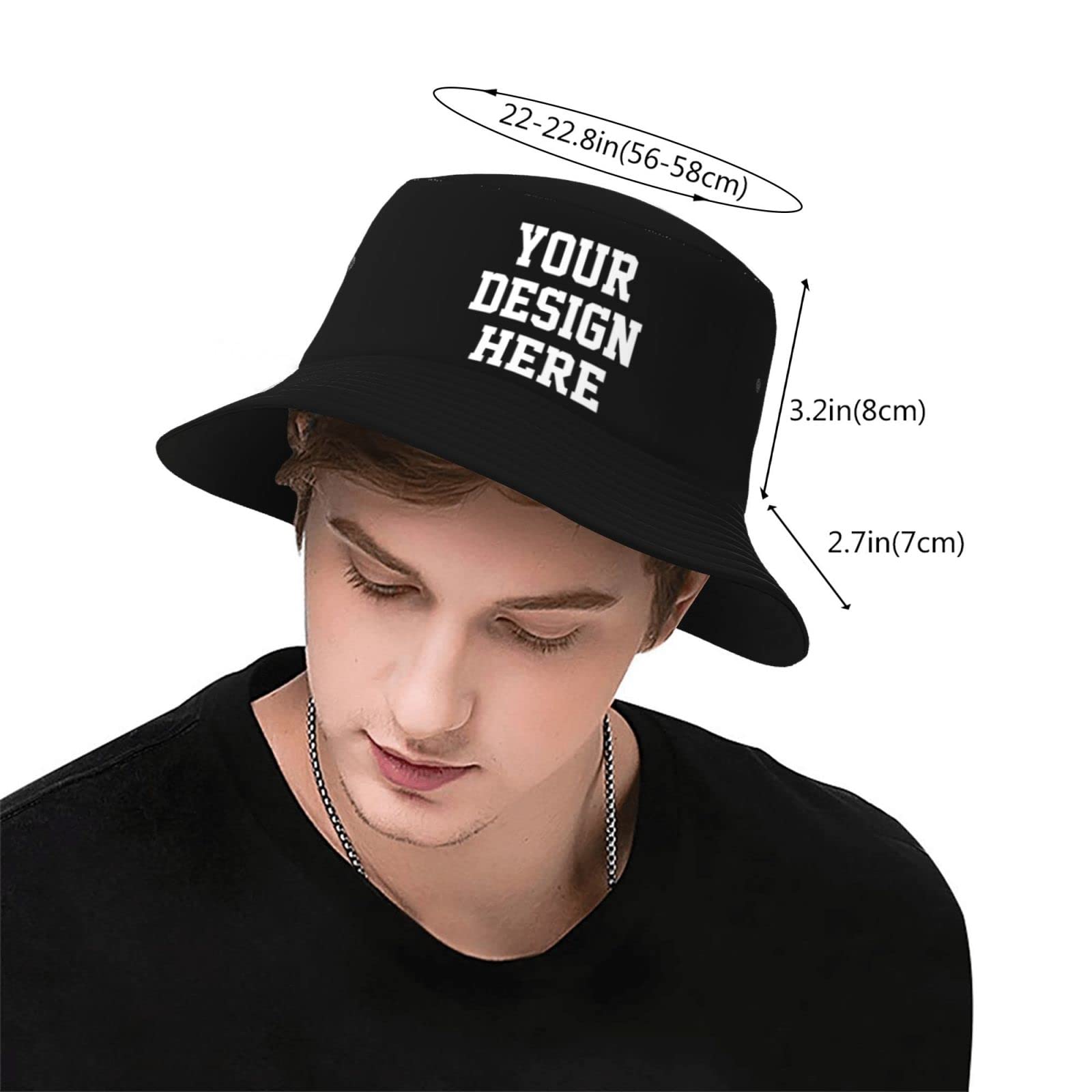 Custom Bucket Hats with Text/Logo - Personalized Funny Men's Hats - Unique Gift Idea for Birthdays & Parties - Summer Beach & Outdoor Fashion Accessory